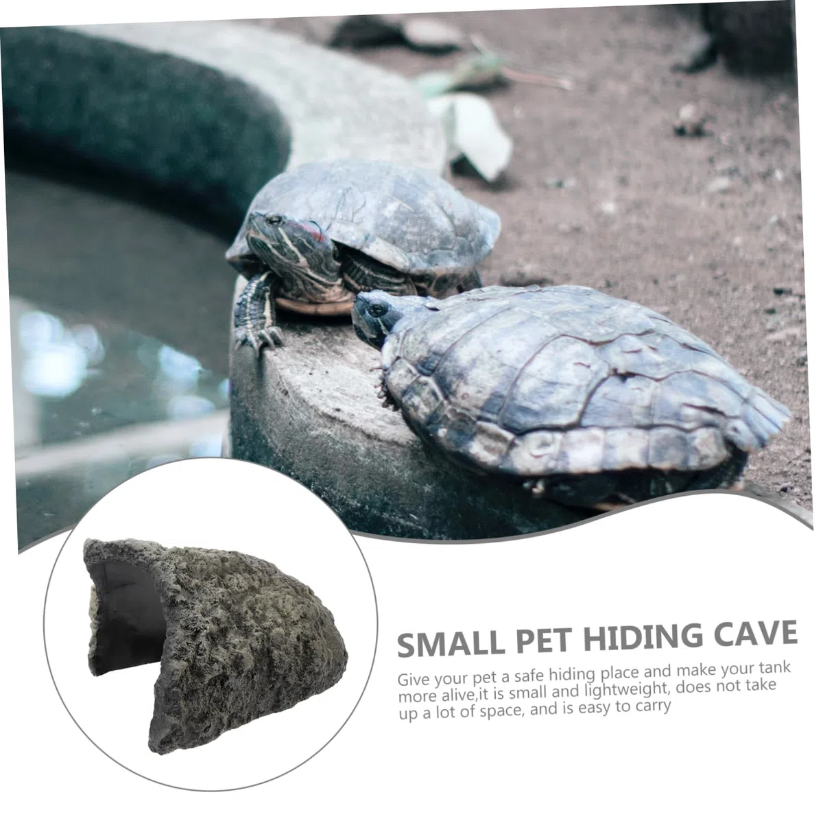 Cueva de Resina para Reptiles, Escondite Decorativo Ligero | Casa para Tortugas y Reptiles, Uso en Terrario Decor, Acabado en Resina