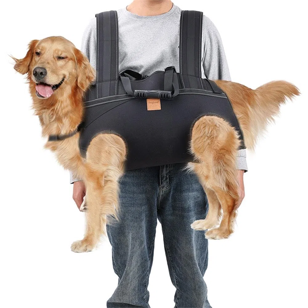 Mochila transportadora para perros grandes de cuerpo completo con asa, arneses de elevación para perros con reflectante para perros ancianos discapacitados