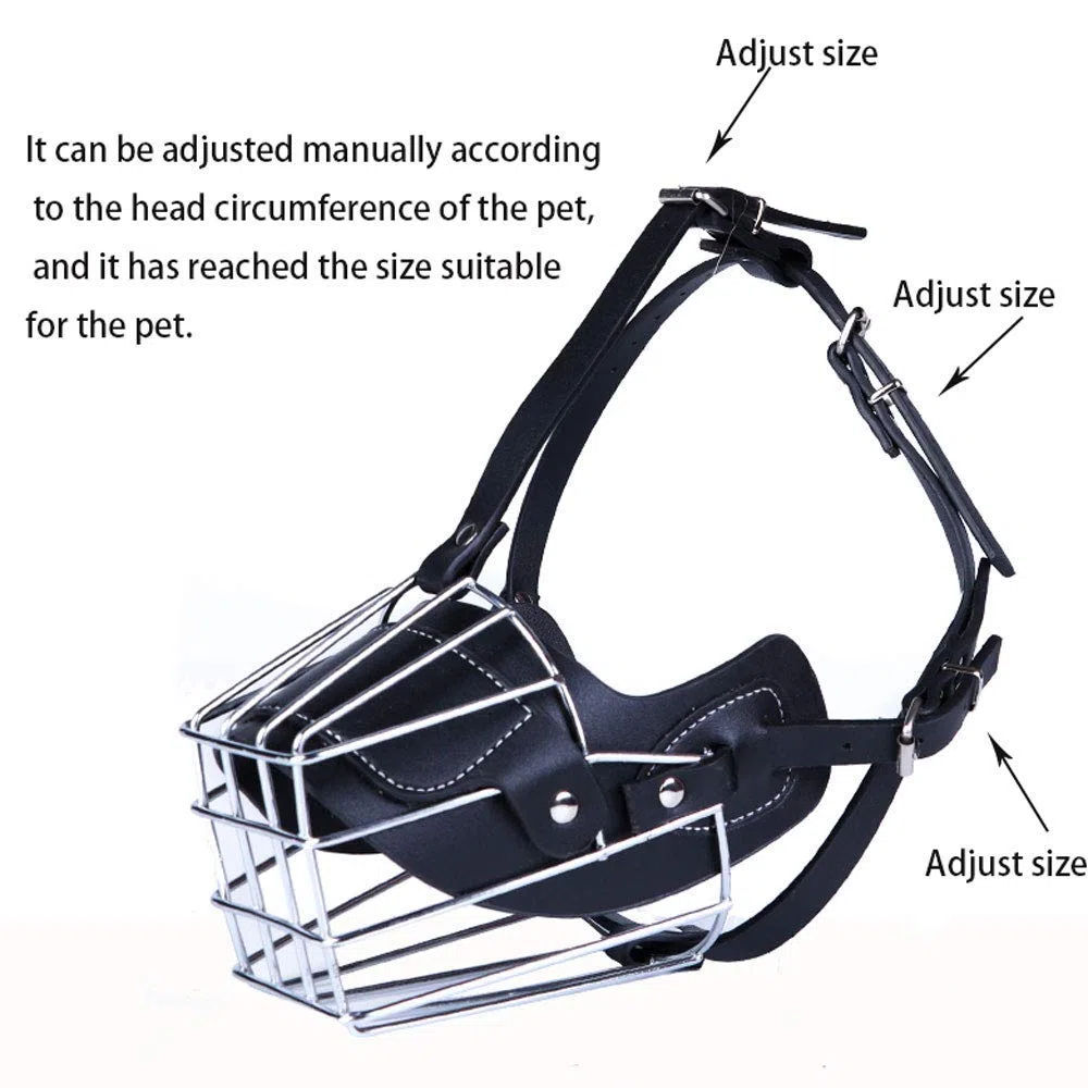 Bozal para Perros, Bozal de PU Engrosado for Perros medianos y Grandes, Resistente Duradero, antimordeduras ladridos