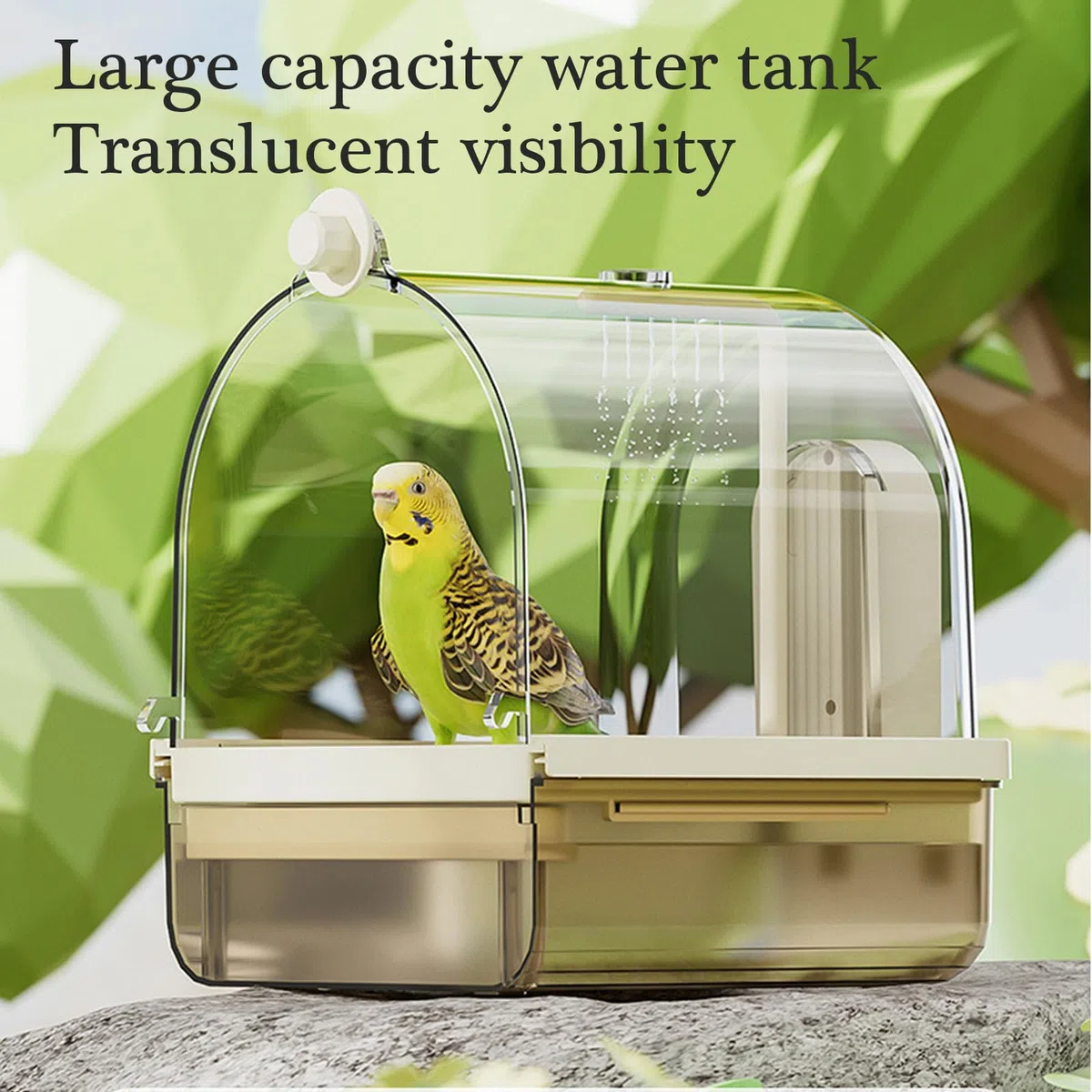 Baño colgante para pájaros con circulación de agua inteligente que ahorra espacio, accesorio para jaula, higiene de mascotas