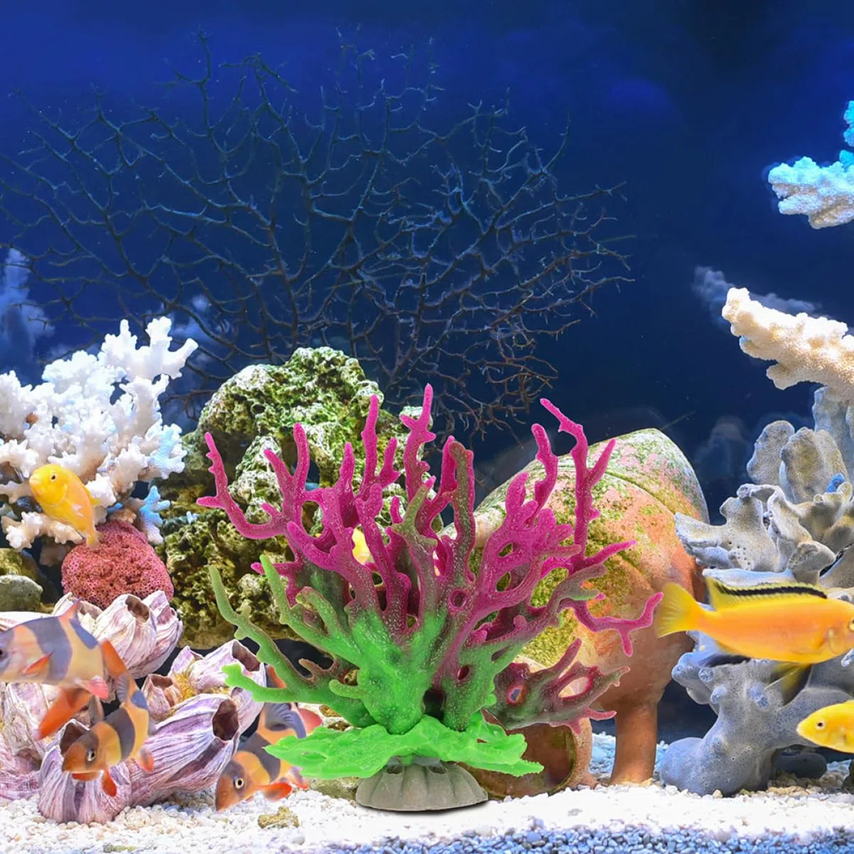 Yardwe 4piezas Decoración De Acuario Coral Artificial Elegante y Accesorio De Pecera De Resina para Naturales Acuarios