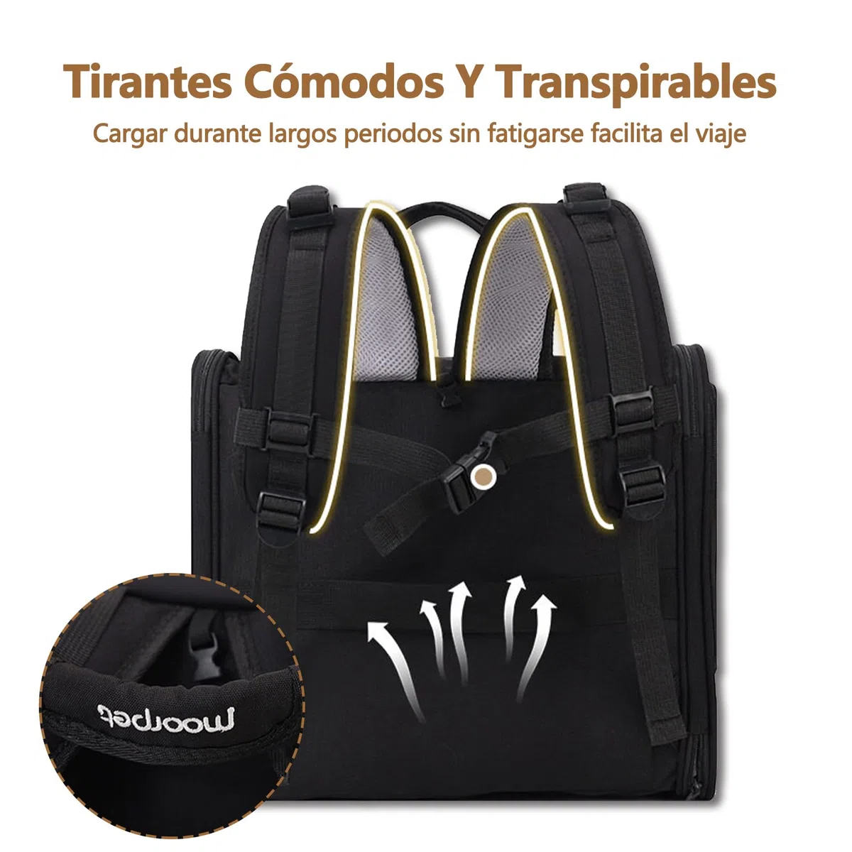 Galatée Mochila para Mascotas, Fabricada En Tela Oxford Transpirable, Espaciosa, Ligera y Plegable, con Estructura De Alambre De Acero para Mayor Soporte y para Evitar Que Se Colapse (Gris)