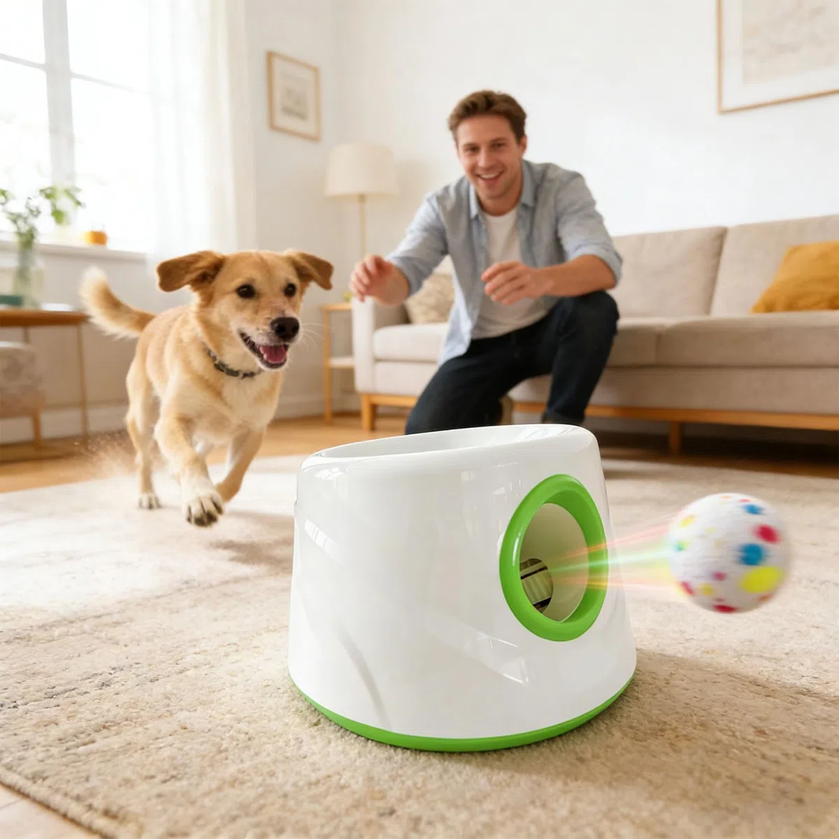 Paquete de 1 equipo de entrenamiento para mascotas, arrancador automático modificable, distancia de lanzamiento reforzada, ejercicio activo, iniciador transportable