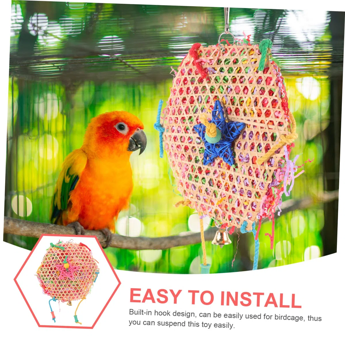 BESPORTBLE 6piezas Juguete Colgante para Perros y Aves Juguete Divertido y Resistentes para Masticar para Jaulas De Aves y Entretenimiento De Mascotas