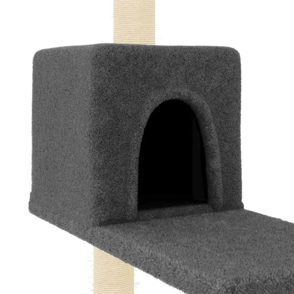 Rascador para Gatos con Postes de sisal Gris Oscuro 95 cm, CIADAZ Rascador Gato, Arbol Rascador para Gatos, Gatos Accesorios, Torre Gatos, Arranhador para Gatos, Casa para Gatos