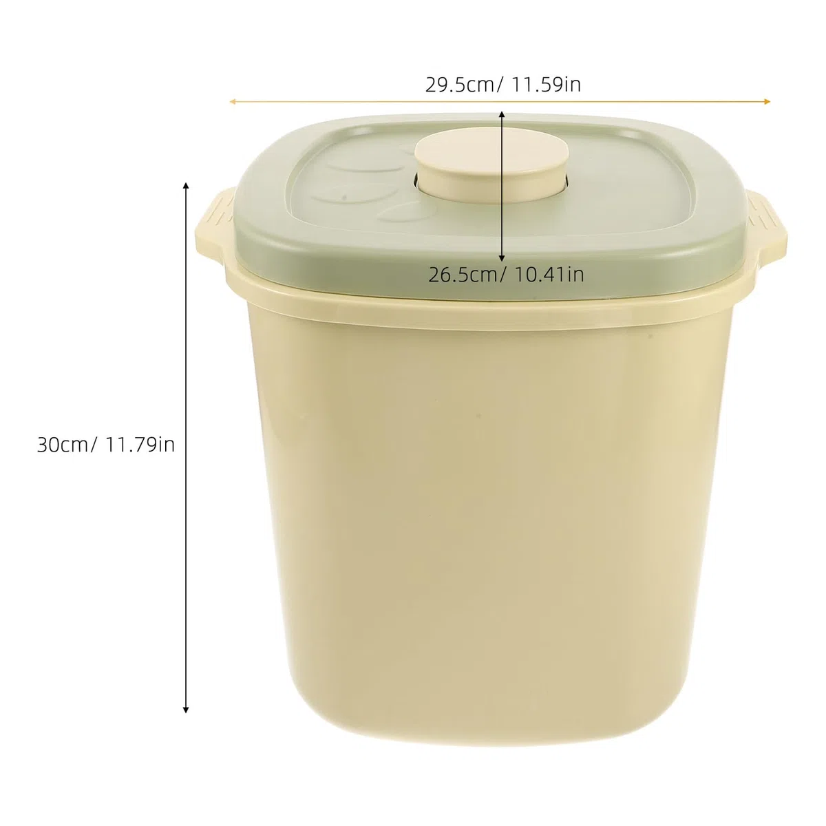Contenedor Hermético para Almacenar Alimentos para Mascotas Balde Grande de Plástico Amarillo y Verde Tapa Sellada contra Humedad Adecuado para Comida Seca de Perros y Gatos
