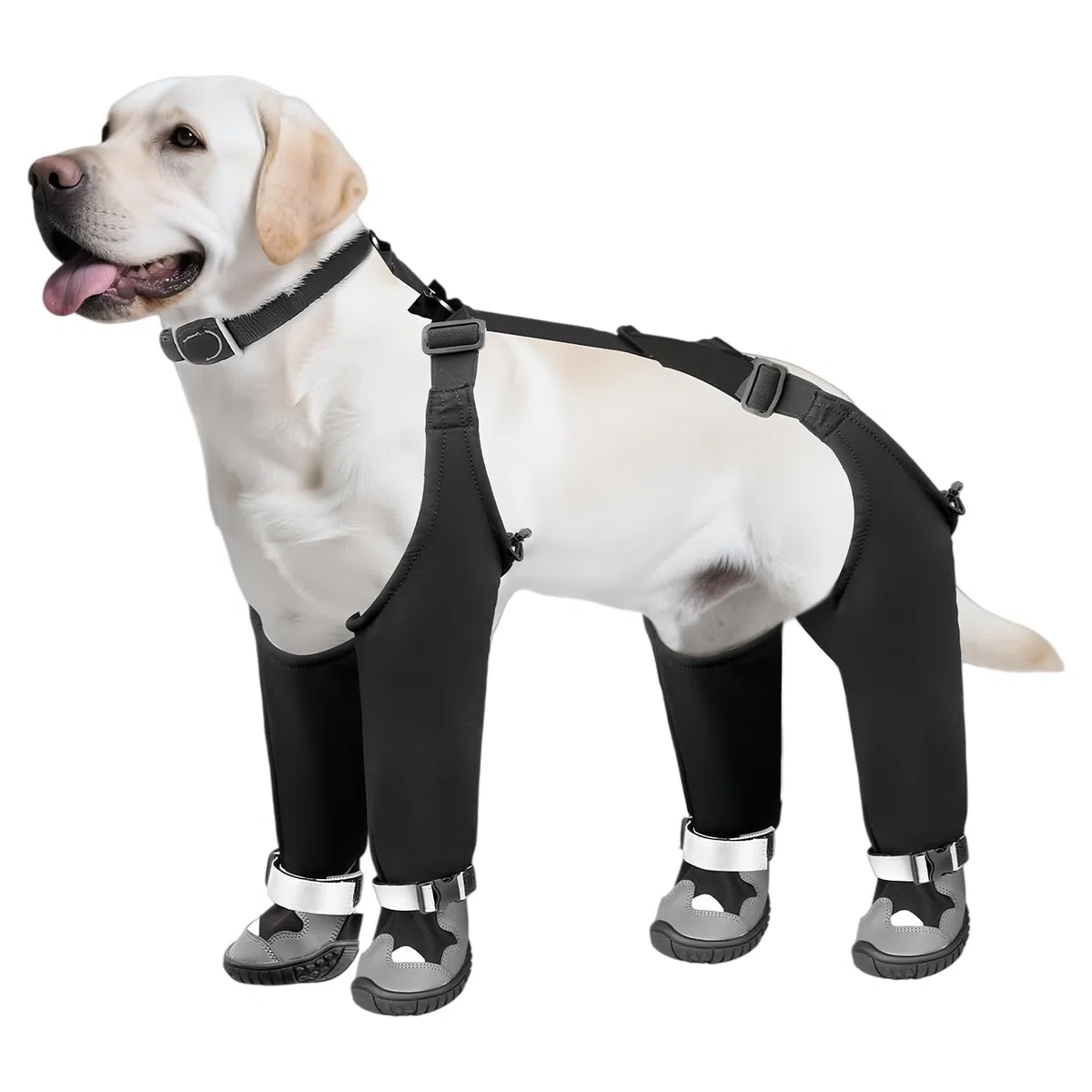 Botas con tirantes para perros, impermeables, antideslizantes, ajustables, transpirables, con botas, tallas M-XXL, diseñadas para la caza de hielo, paseos en climas fríos,