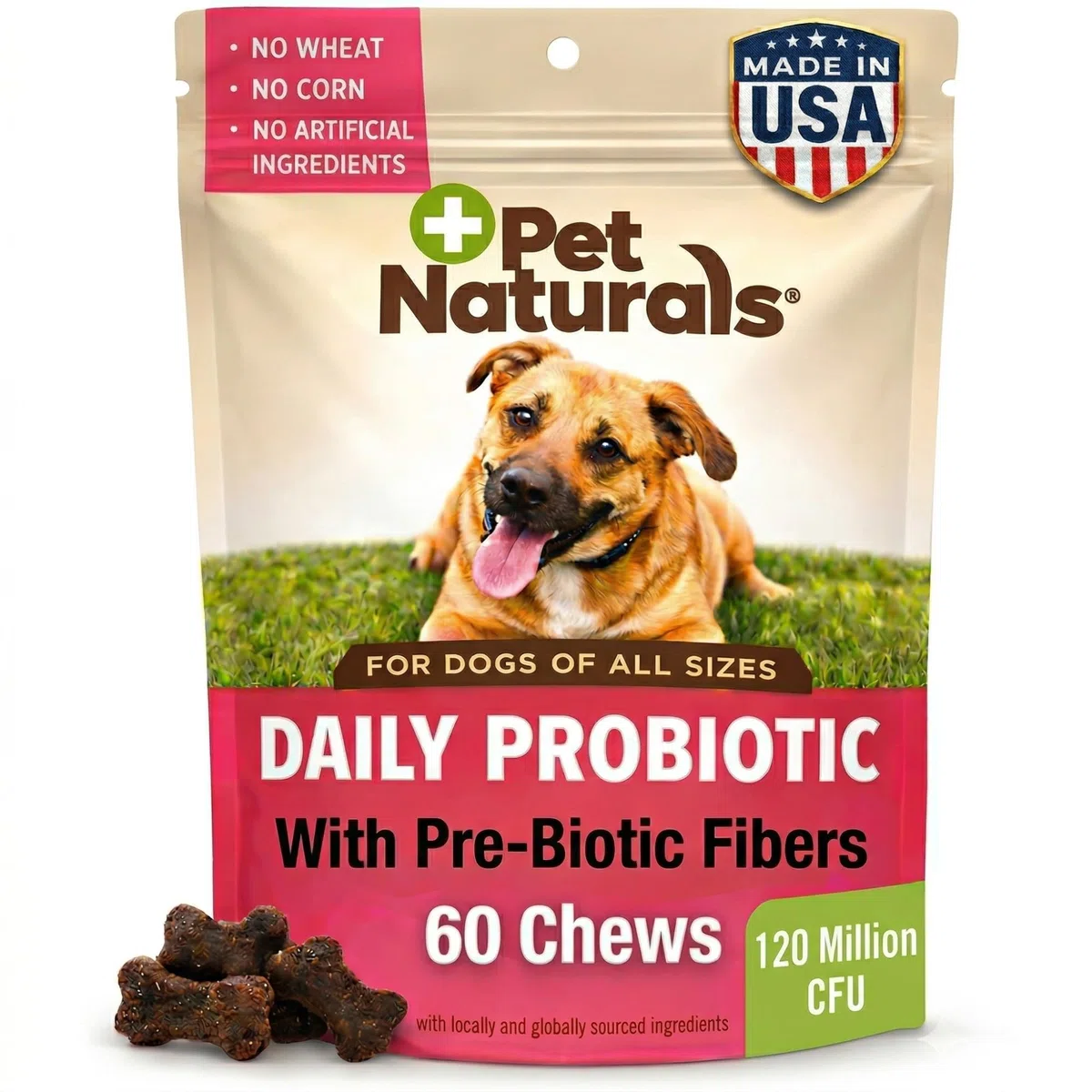 Mascota del Natural de Vermont Diario para Perros, para la Salud digestiva Probiótico Suplemento, 60 Bite tamaño Suave – Chucherías