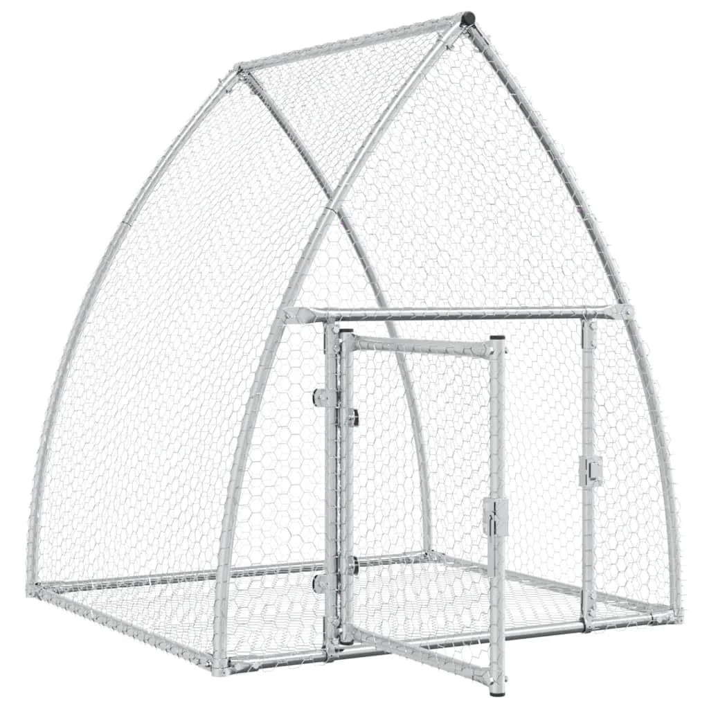 Conejera de acero galvanizado plateado, 105 x 100 x 120 cm, con puerta y cerradura, espacioso recinto para animales pequeños para conejos, cobayas, hámster y roedores