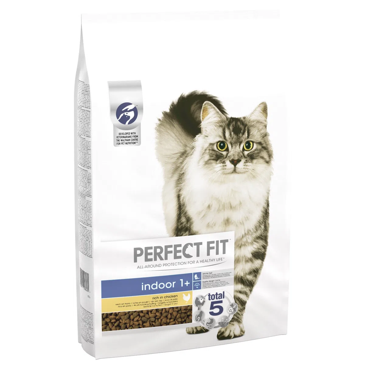 Perfect Fit Indoor 1+ – Alimento seco para gatos adultos a partir de 1 año – Pollo – Apoya la vitalidad – 7 kg
