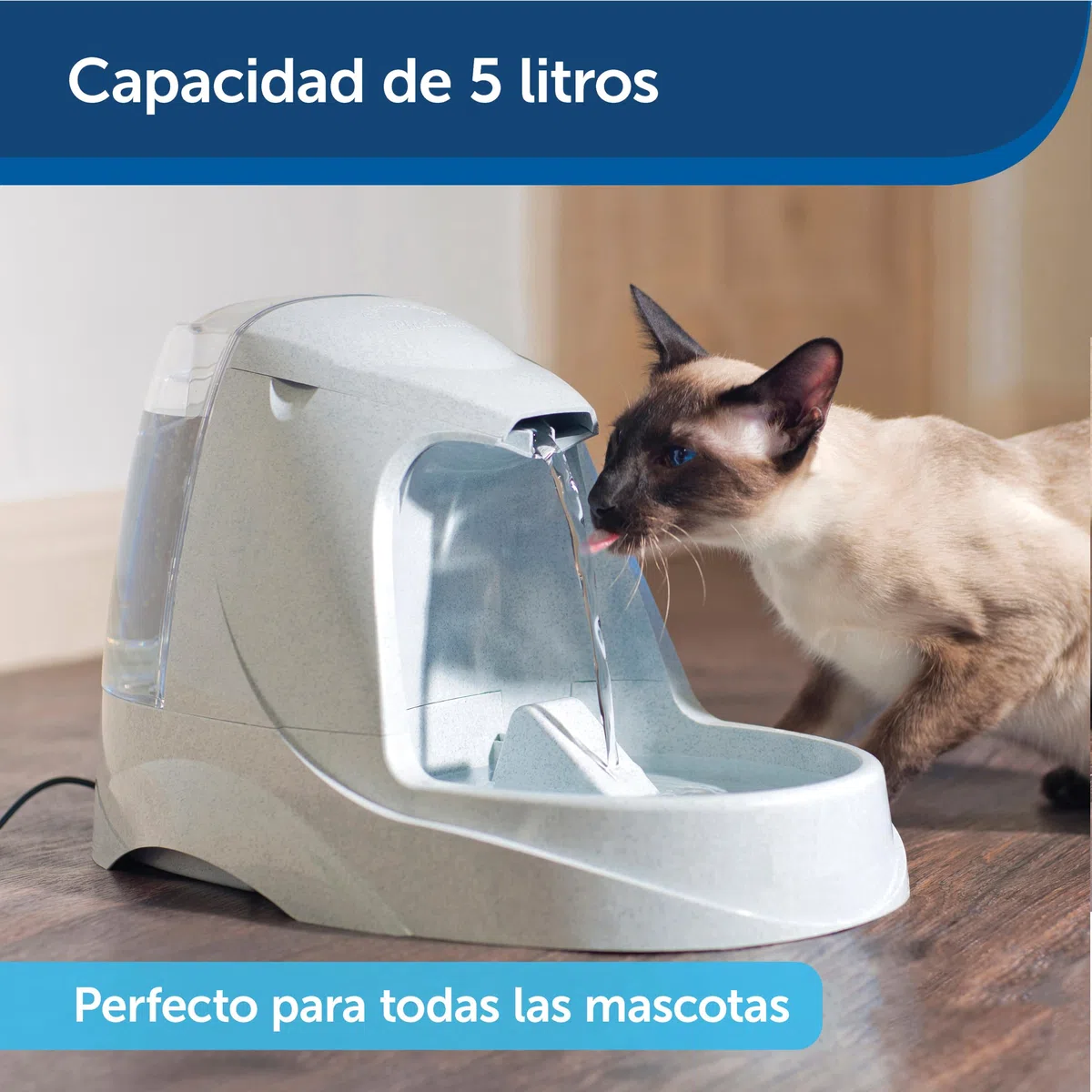 PetSafe Drinkwell Platinum Fuente para Mascotas | Agua Corriente, Sin BPA, Capacidad 6,3 Litros