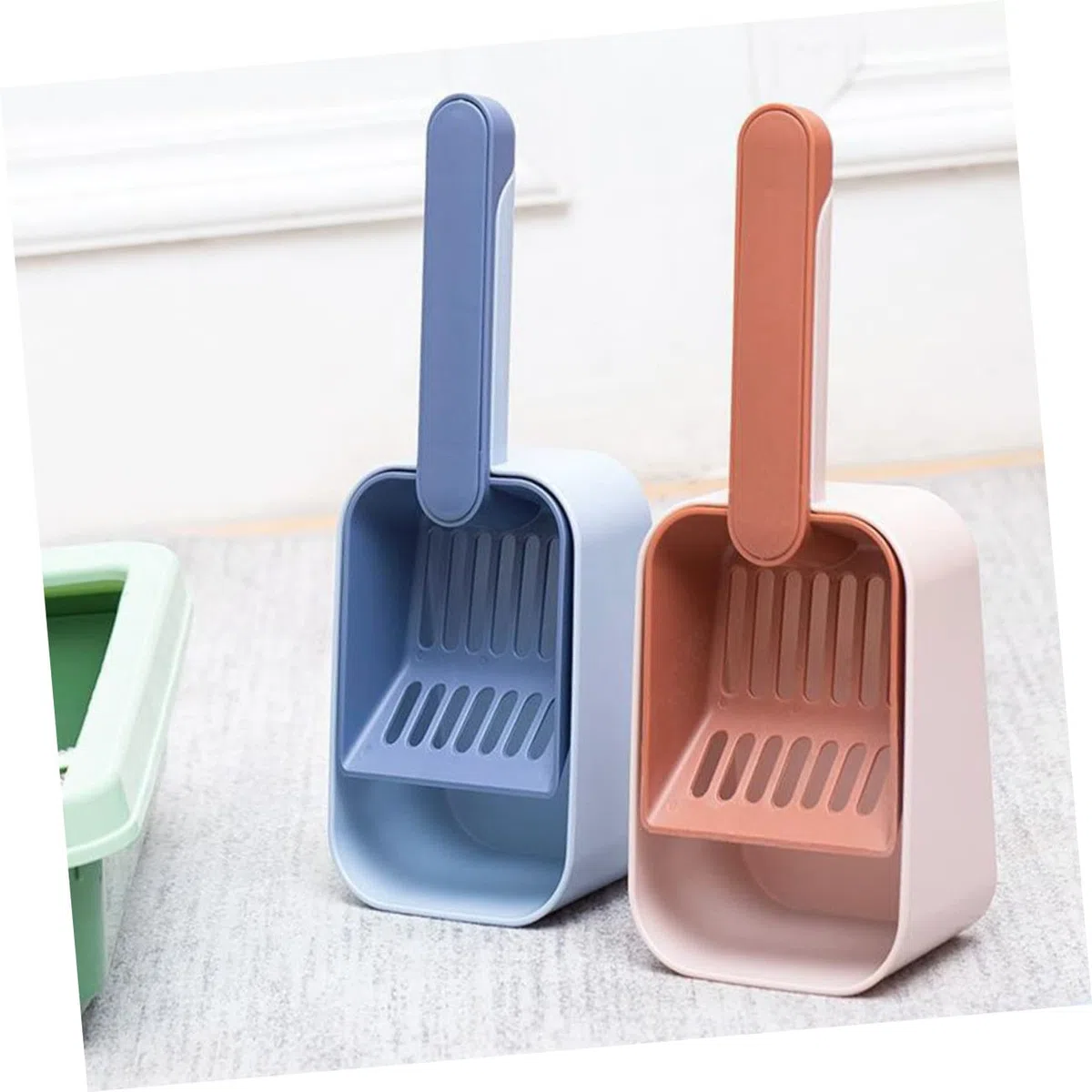 Pala para Arena de Gato, Herramienta Multifuncional de Limpieza excrementos Gato, diseño ergonómico y Limpio for el hogar(Red)