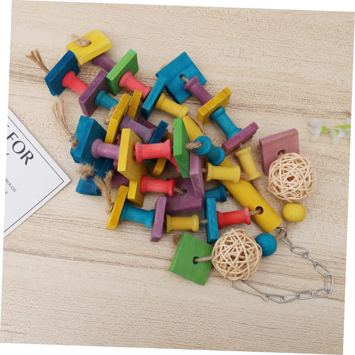 DOITOOL 3 Piezas Juguetes para Pájaros Juguete De Jaula para Loros Juguete para Morder Loro Accesorios para Jaulas De Pájaros Juguete Columpio para Pájaros Jaula De Loros Bambú Mascota