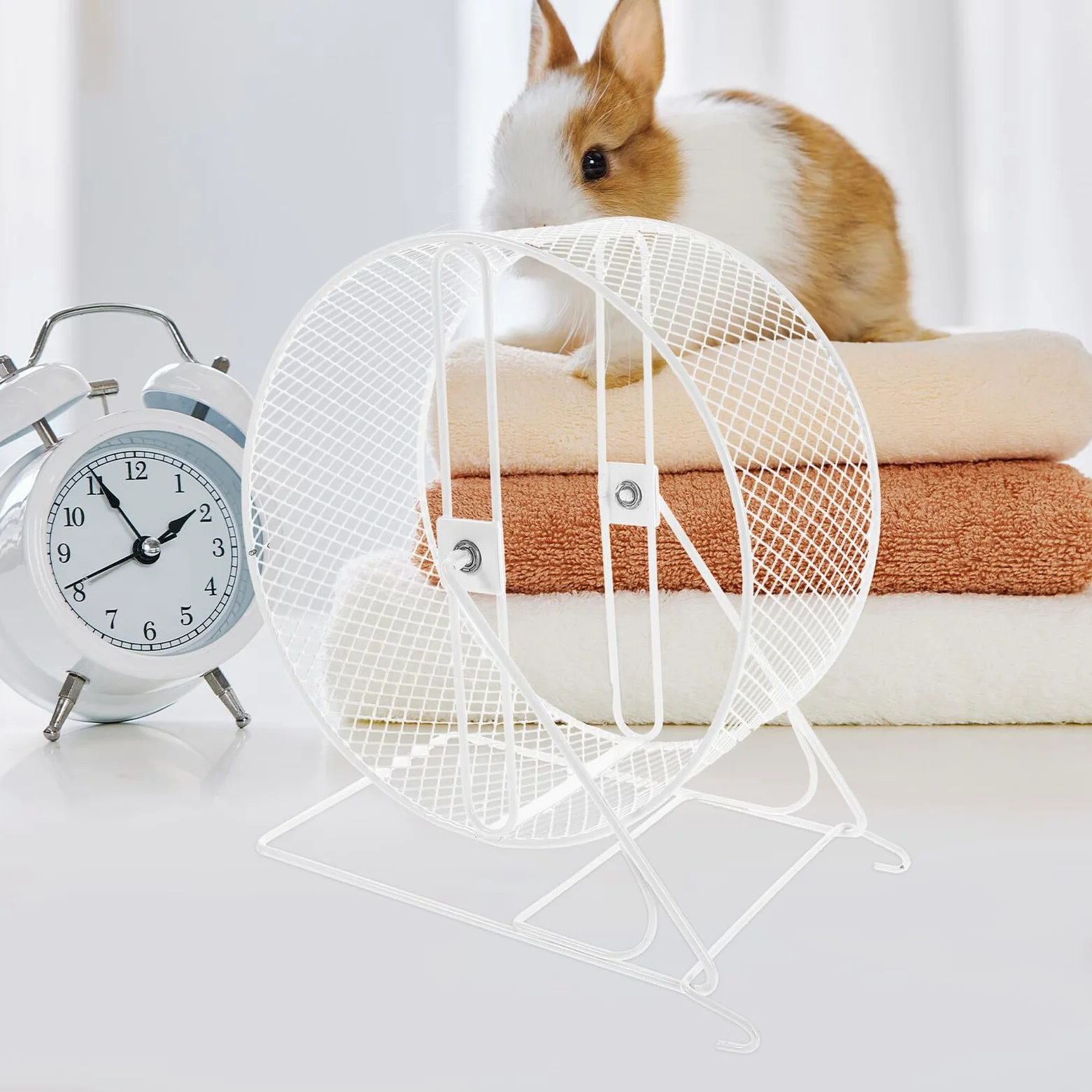 Rueda Ejercicio Silenciosa para Hámster y Pequeños Roedores Metal Instalación Fácil Compatible con Jerbos y Ratones Juguete para Actividad Saludable