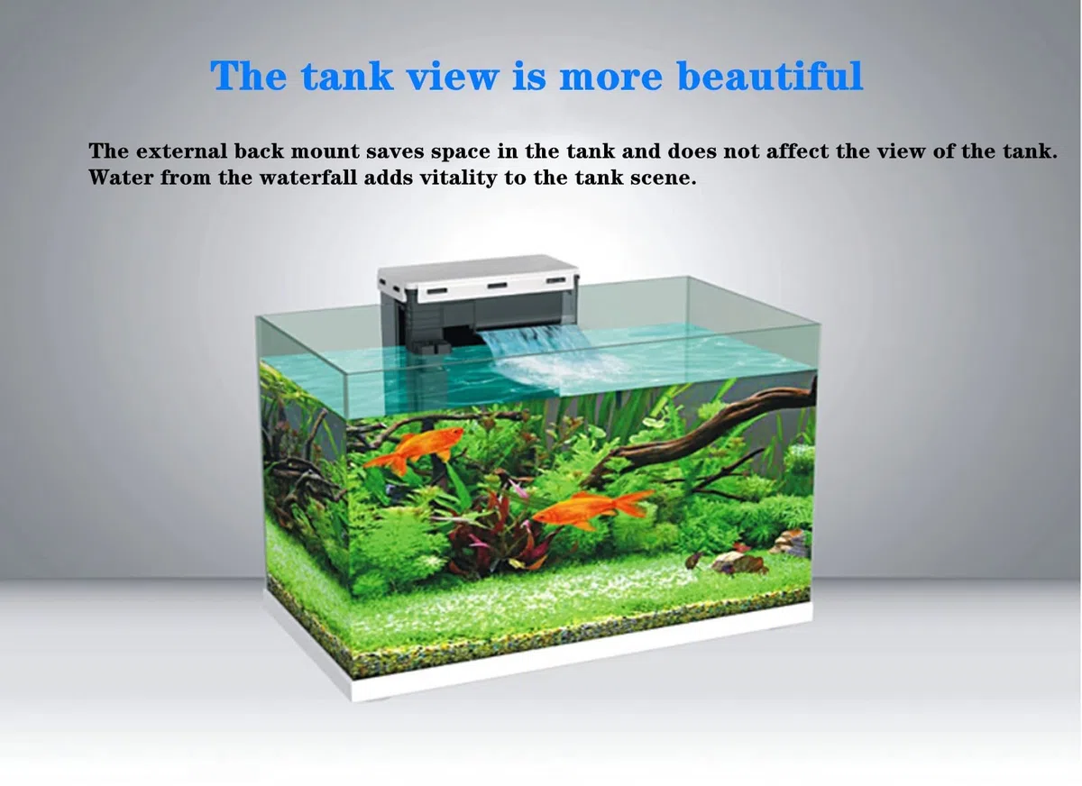 Filtro Exterior para Acuario Hang Tanque de Pescado Tanque de césped Filtro de Pared Externa Cubierte de Cubo de Cubo Mini Filtro de Silencio de desgrasador