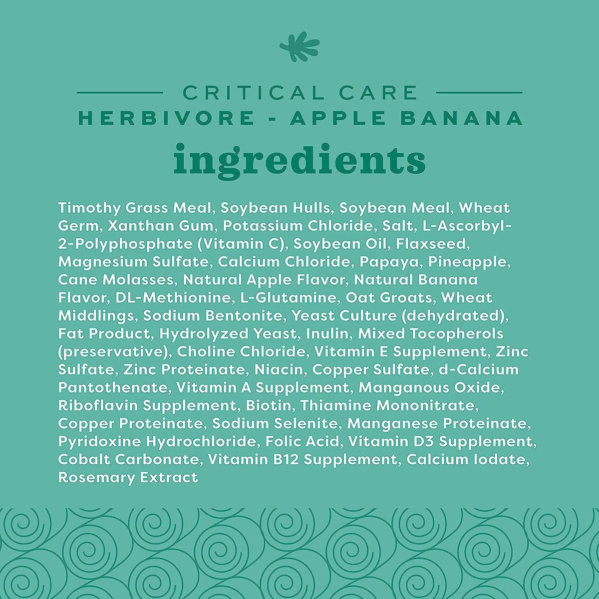 OXBOW Alimento completo para animales herbívoros | Banana/Manzana | 454 g | Alto contenido de fibra cruda | Para animales en mal estado nutricional