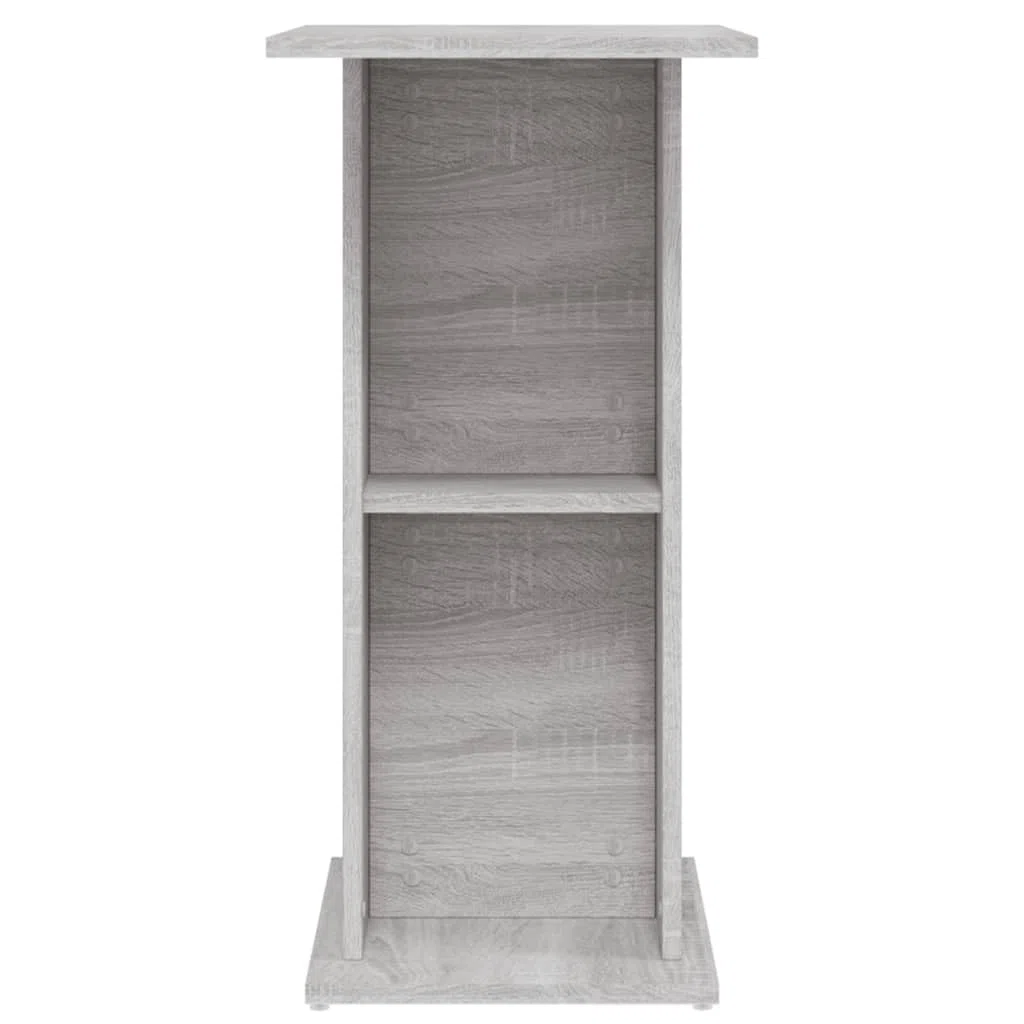 Soporte para acuario, gris Sonoma, material de madera, 60,5 x 36 x 72,5 cm, armario inferior estable con espacio para peces, accesorios y almacenamiento en el salón, oficina o dormitorio