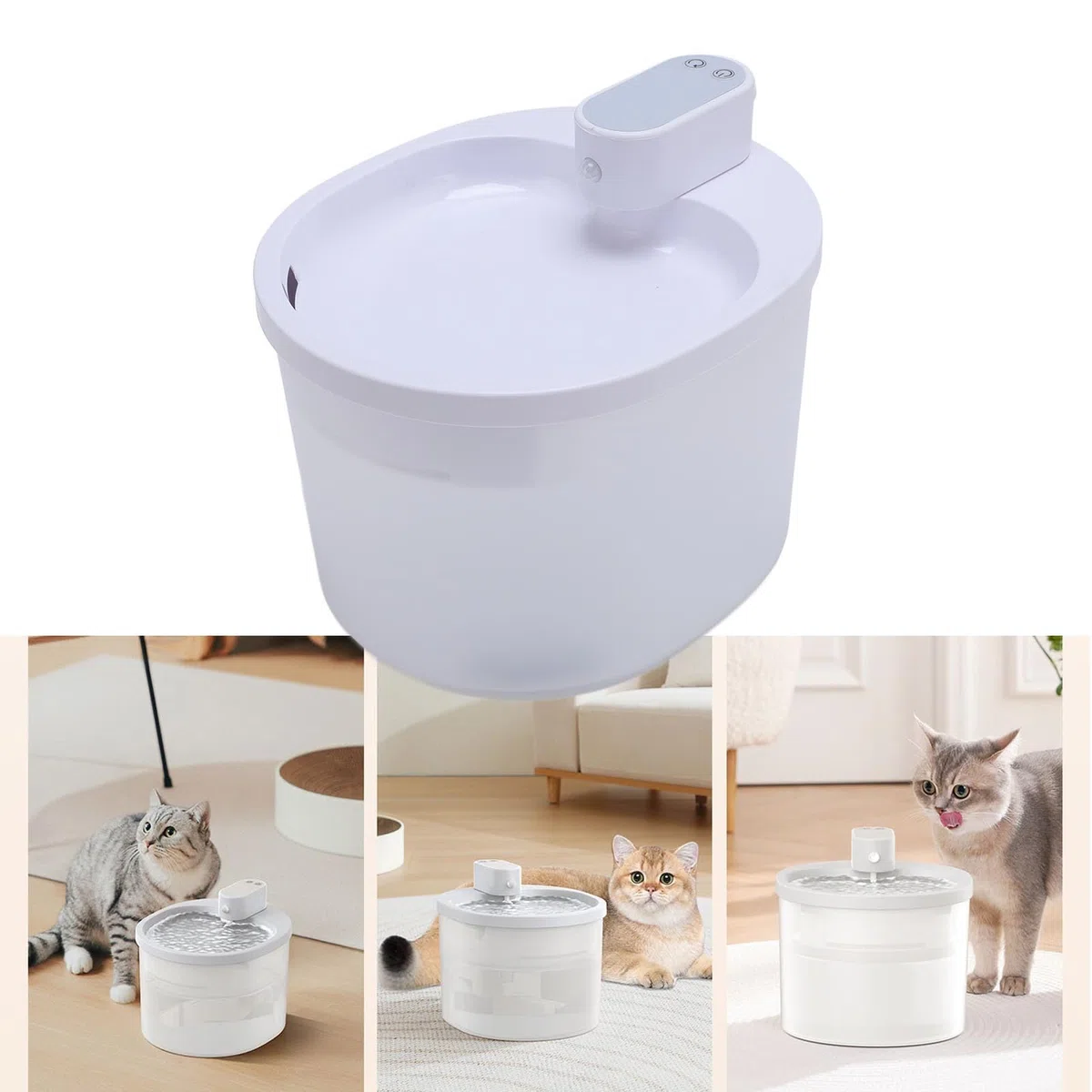 Generic Fuente de Agua Inalámbrica Automática para Mascotas Fuente de Agua Recargable para Gatos con Circulación Silenciosa Diseño que Ahorra Espacio ABS+PP+Componentes Electrónicos para Uso Doméstico