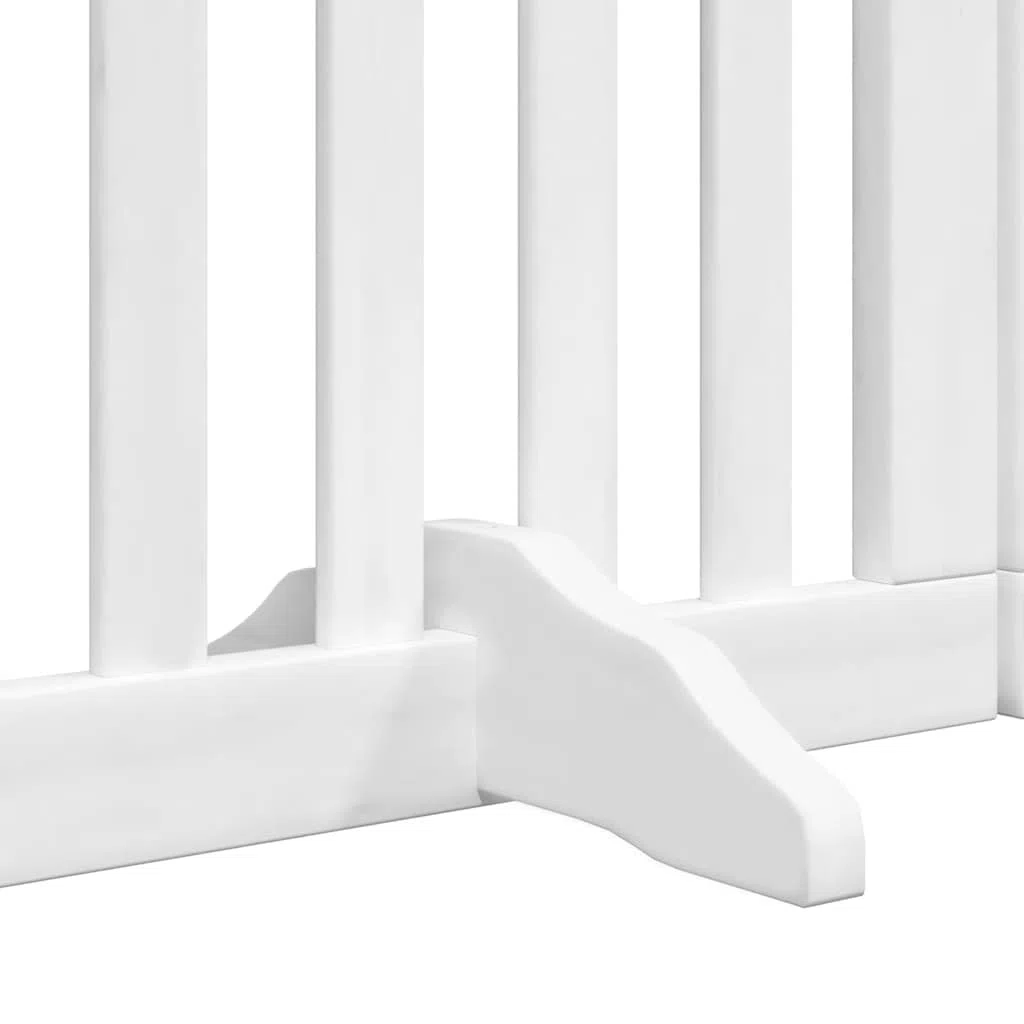 12-TLG. Puerta plegable para perros con puerta, color blanco, 600 cm, madera de álamo, independiente, plegable, protección de seguridad para perros y cachorros, interior y exterior, jardín