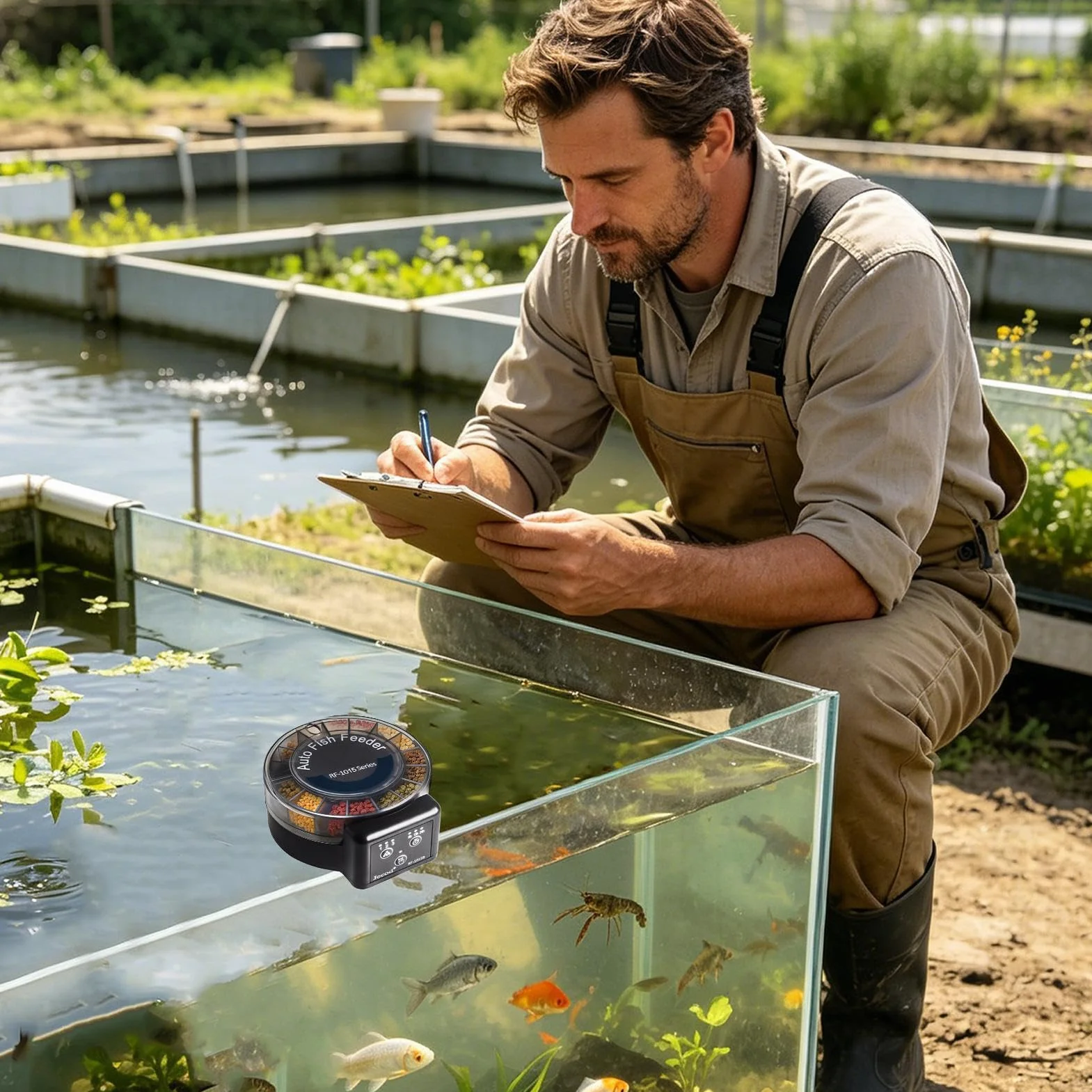 Comedero automático para acuario, hermético