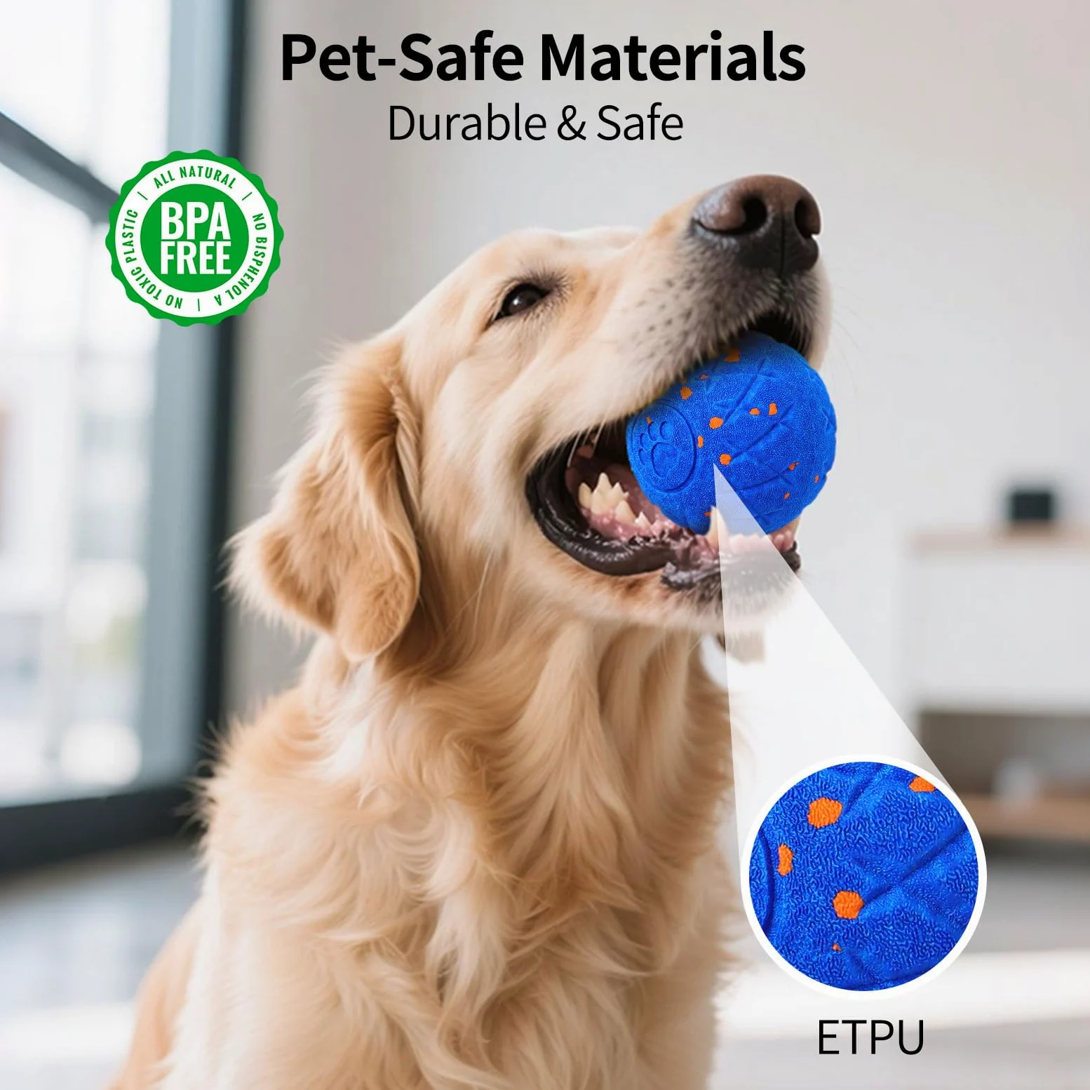 SCHITEC Juguetes interactivos para perros, bola vibradora inteligente para perros medianos y grandes de alta energía, juguetes motorizados para persecución de mascotas (azul)
