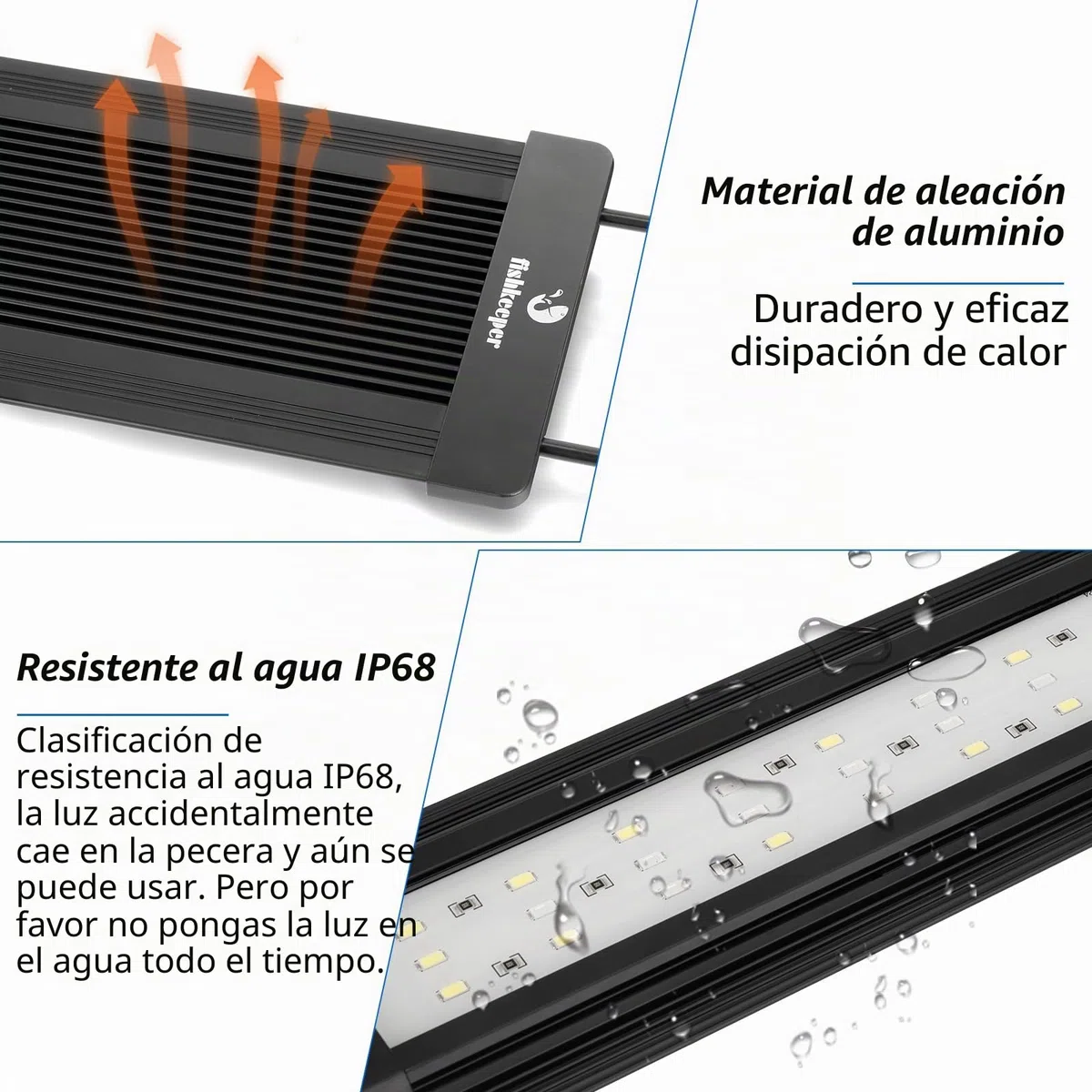 Iluminación de acuario, iluminación LED de espectro completo de acuario, 10 niveles de brillo ajustables, 22 W 24/7 modo de iluminación para cualquier clima, con soporte retráctil para acuarios de