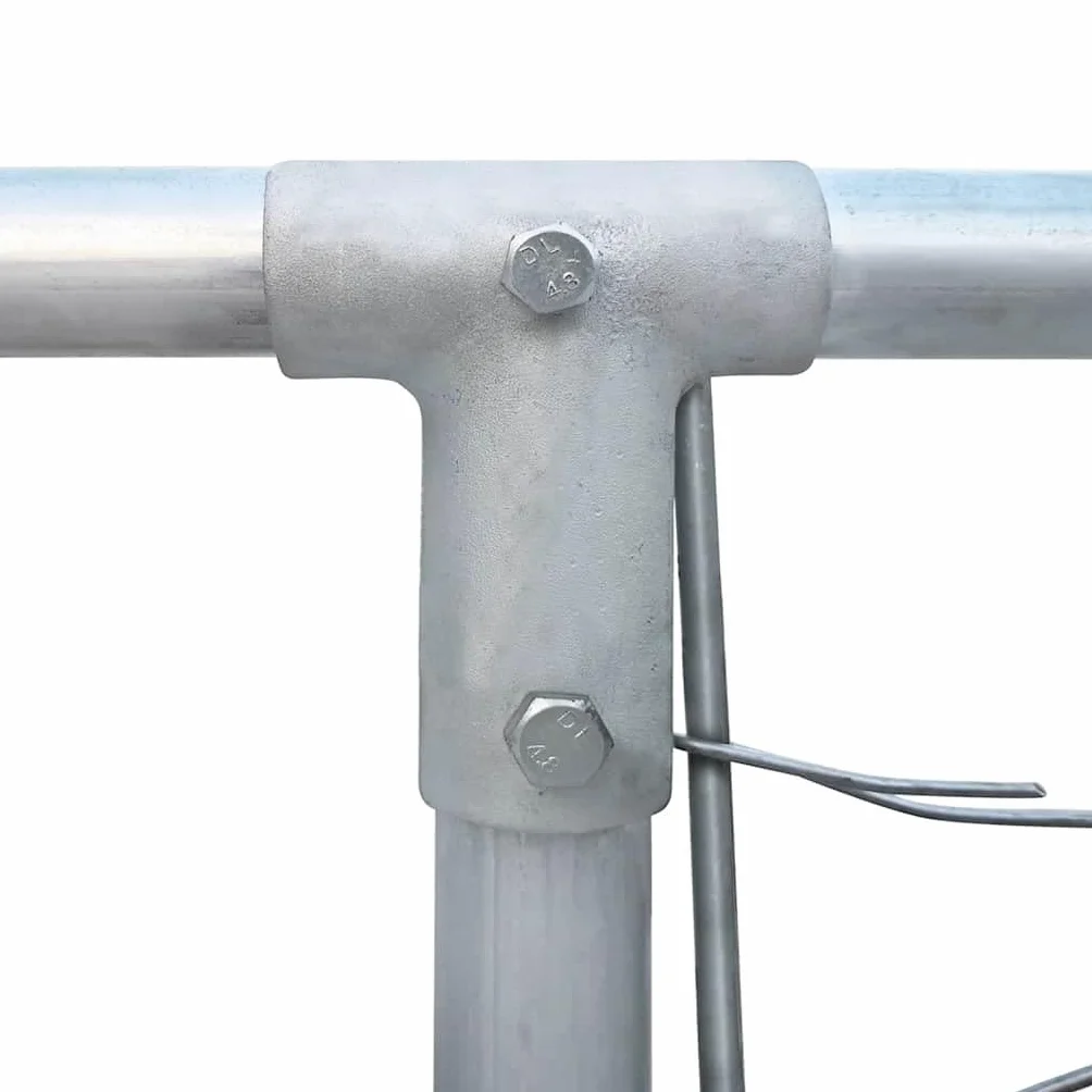 Perrera de acero galvanizado, 4 x 4 x 1 m, valla de malla para exteriores con puerta plegable, protección y seguridad para perros, cachorros, transporte, jardín, camping, uso en interiores y