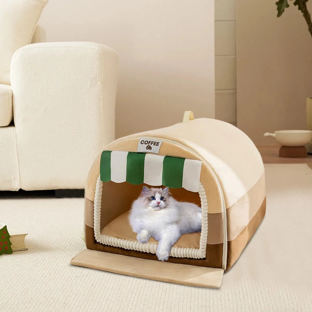 Cama De Perro, Cama De Interior para Perros, Cama Lavable para Mascotas, Cama De Tienda De Descanso Caliente De Invierno para Gatos De Mascota, De Dormir Desmontable para Gatos, Chie | Cama De Tienda De Descanso Caliente De Invierno para Gatos De Mascota,