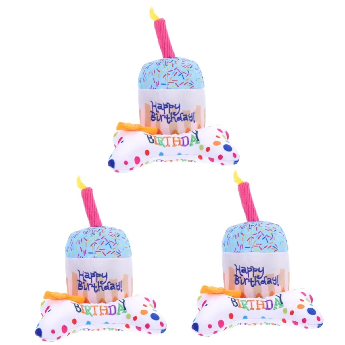 Happyyami 6piezas Juguetes para Gatos De Felpa Squeaky Accesorios para Fiesta De Cumpleaños De Mascotas Juguetes Divertidos para Gatitos para Masticar y Jugar