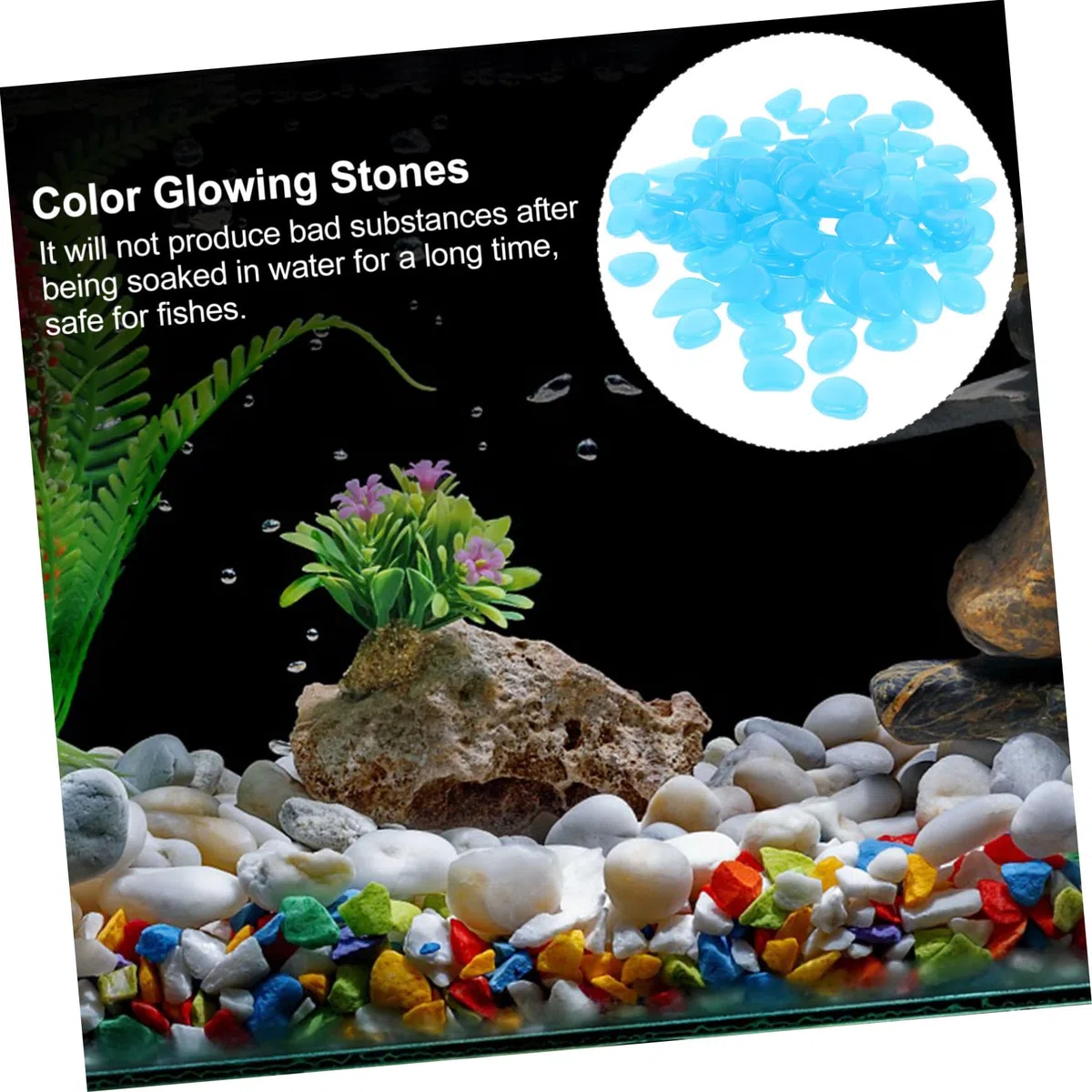 SUPVOX 300piezas Piedras Luminosas Decorativas para para Pecera Diseño Moderno