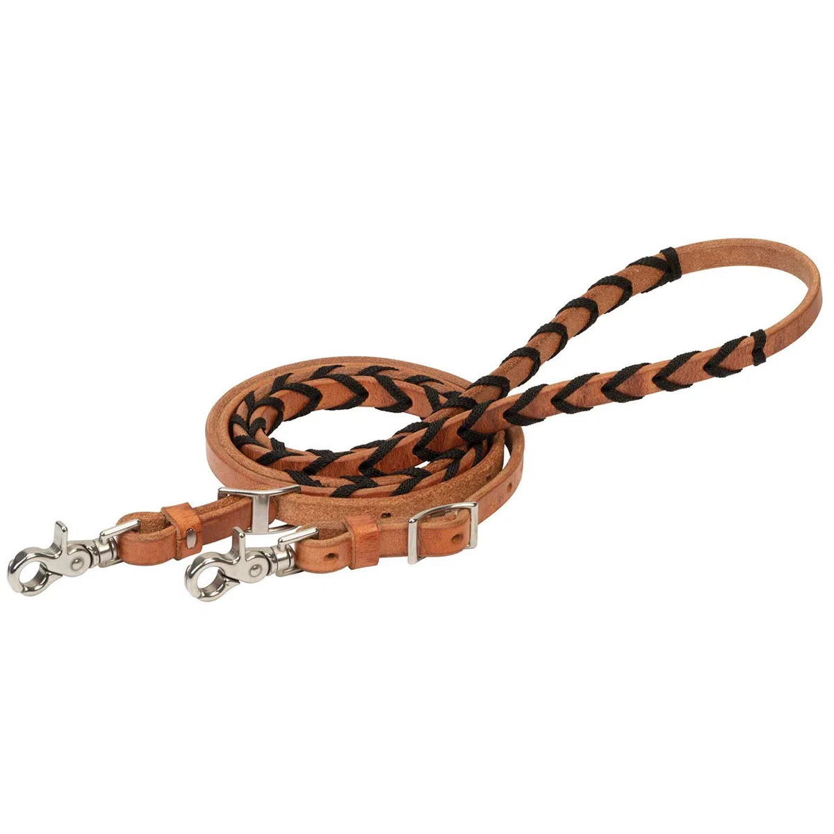 Weaver Leather Rienda de Barril con Cordones de 5/8 x 8 pies, BK, Unisex, Negro, 5/8" W x 8' L