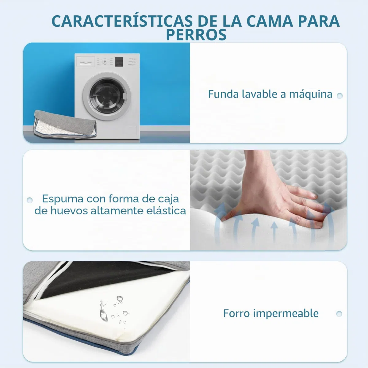 EMPSIGN Cojín para Perro Reversible Desenfundable Jaula, 112x76x7,5cm, Gris | espuma ortopédica alta densidad, fresco/cálido, interior impermeable, lavable en lavadora, para transportín coche