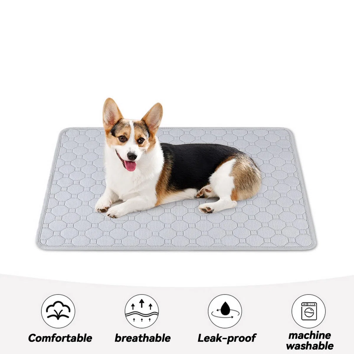 Almohadilla de Entrenamiento Lavable y Reutilizable Alfombra Superabsorbente para Cachorro Apto para Perros y Gatos Caqui, 90 x 150 cm