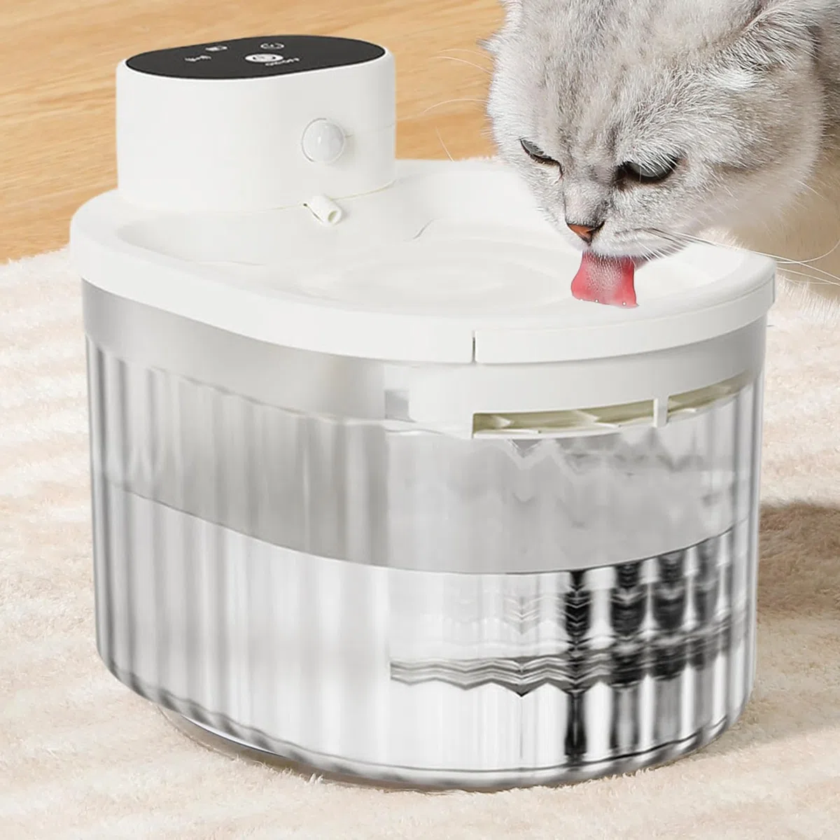 Fuente de Agua para Mascotas Bebedero Automático Silencioso Recargable 3L