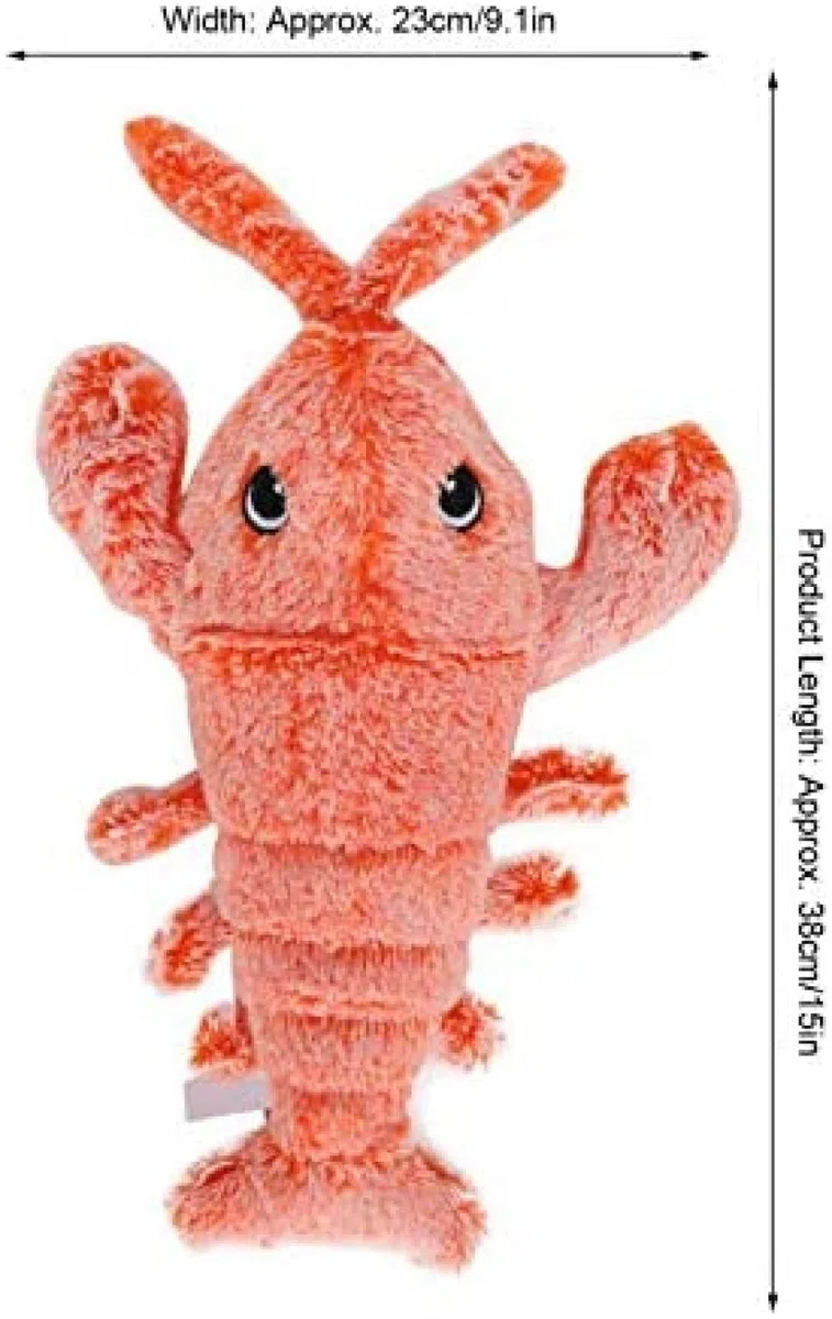 Langosta eléctrica de gambas,Juguetes eléctricos para Masticar para Mascotas,Juguete Interactivo Recargable por USB para Mascotas con simulación de Forma