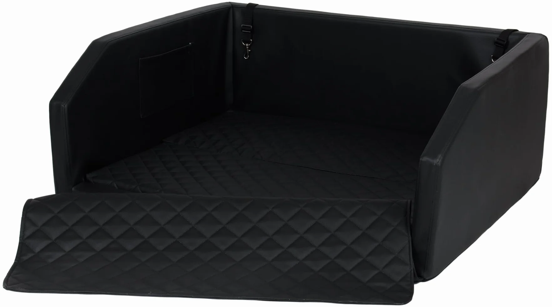 Velinda Transportín Cama de Coche para Perros Maletero colchón 100x70 cm (Color: Negro)