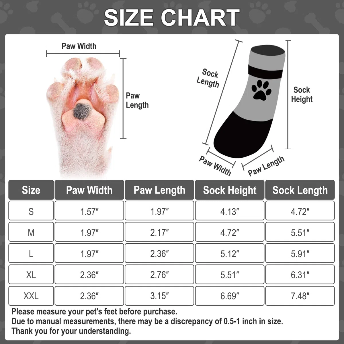KOOLTAIL Calcetines antideslizantes para perros para evitar lamer patas en suelos de madera dura, botas de nieve y protectores de patas en invierno, calcetines de agarre de tracción para perros
