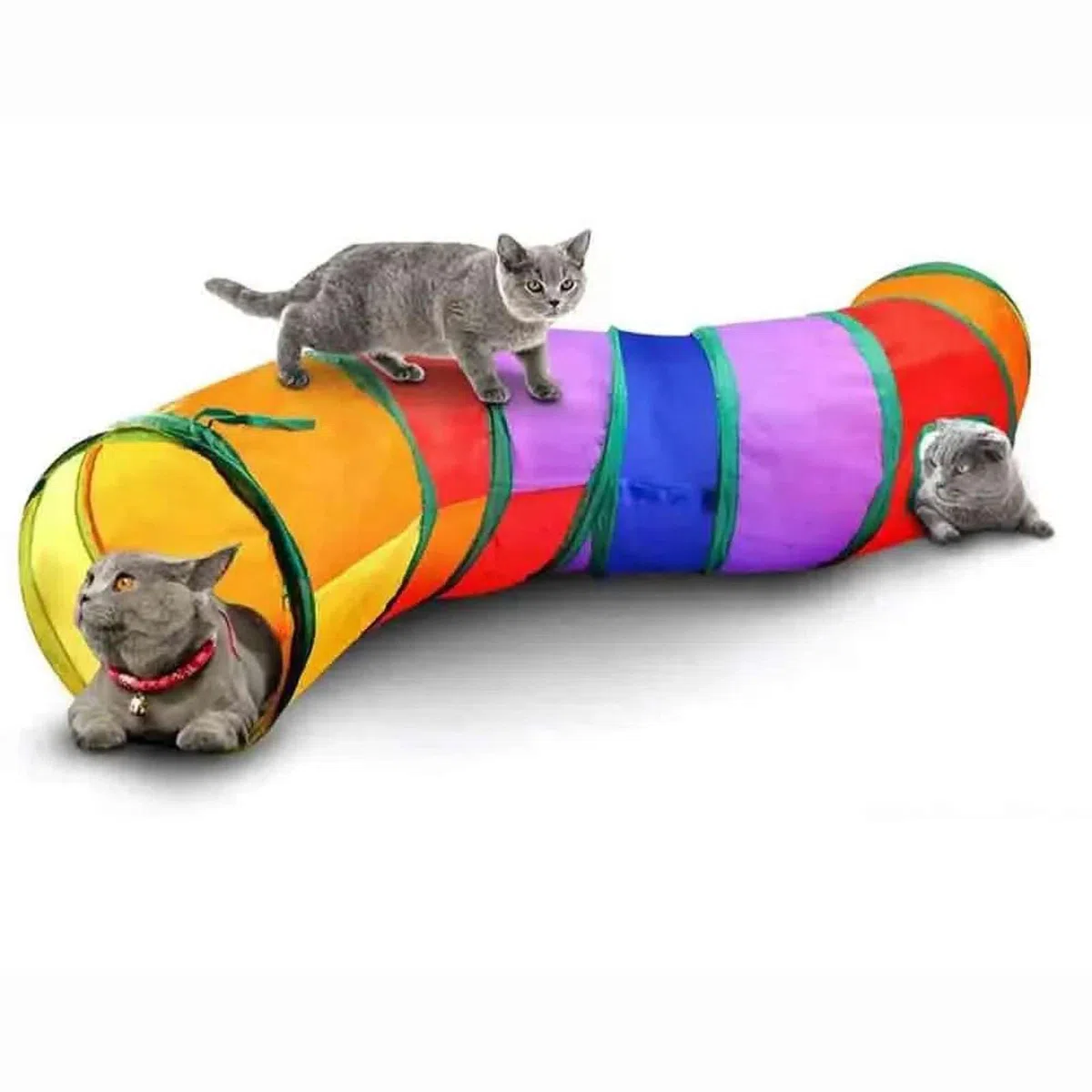 Túnel de Juego de Gato Plegable Juguetes para Mascotas Túnel de Gato conectable Juguetes de Tubo para Gatos Taladro Plegable