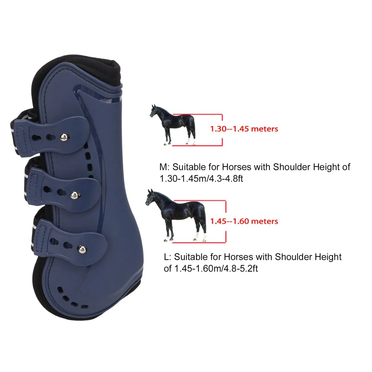 1 Par De Protectores De Piernas Delanteras para Caballos: Protectores De Piernas para Caballos Ligeros con Absorción De Impactos para Entrenamiento De Espectáculos De Salto, Azul