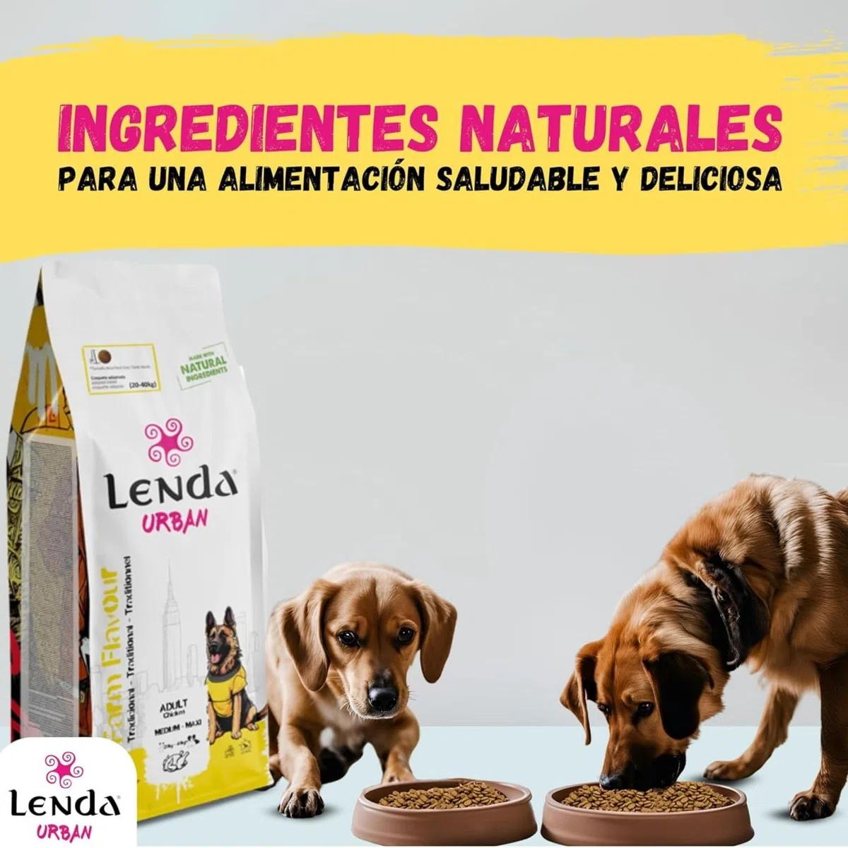 Lenda Urban Farm Flavour 15 kg Pollo - Pienso para Perros Razas Grandes y Gigantes - Comida para Perros para Articulaciones Fuertes con Condroprotectores Glucosamina Condroitina y Aceite de Pescado
