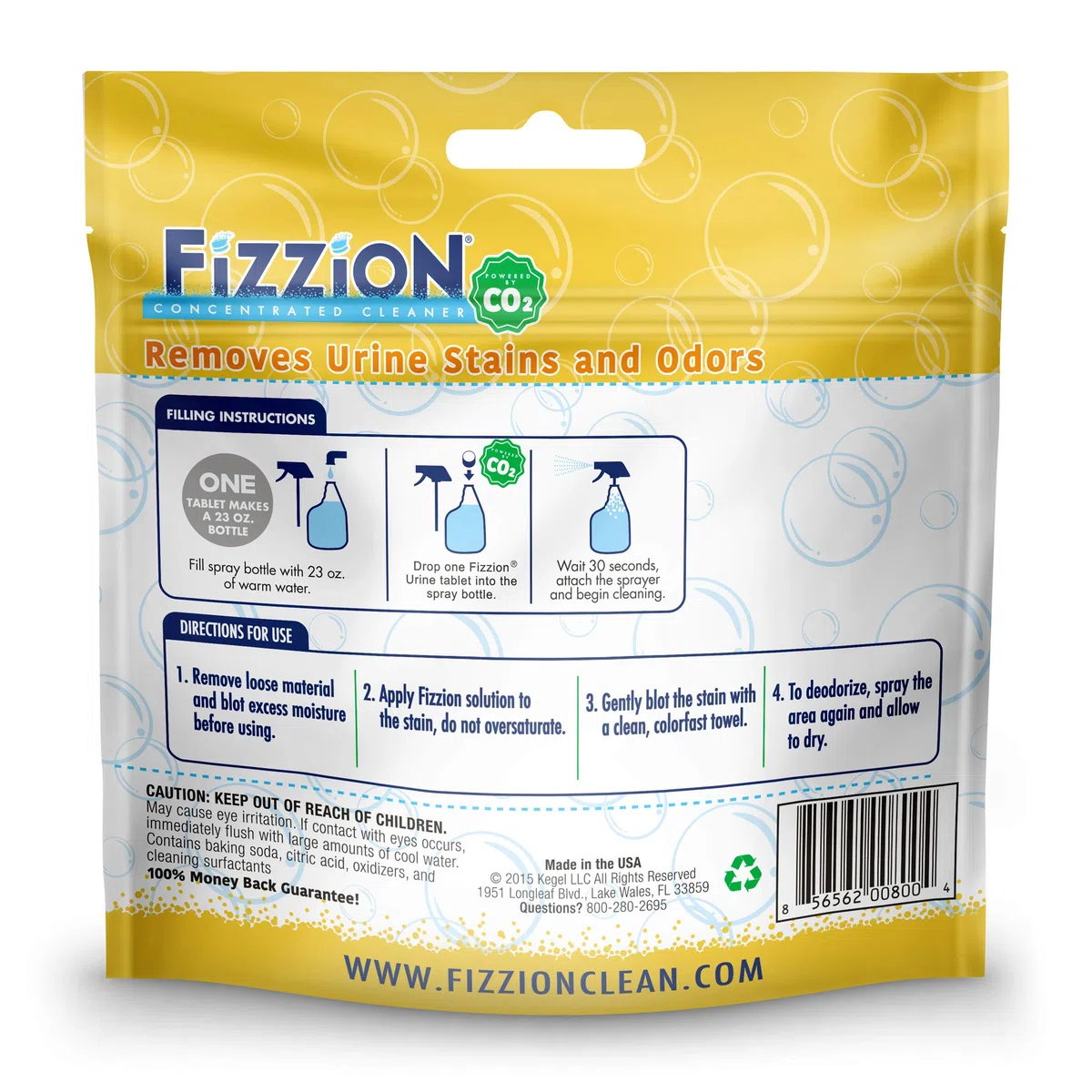 Fizzion Destructor de Manchas y olores de orina para Mascotas (5 tabletas)