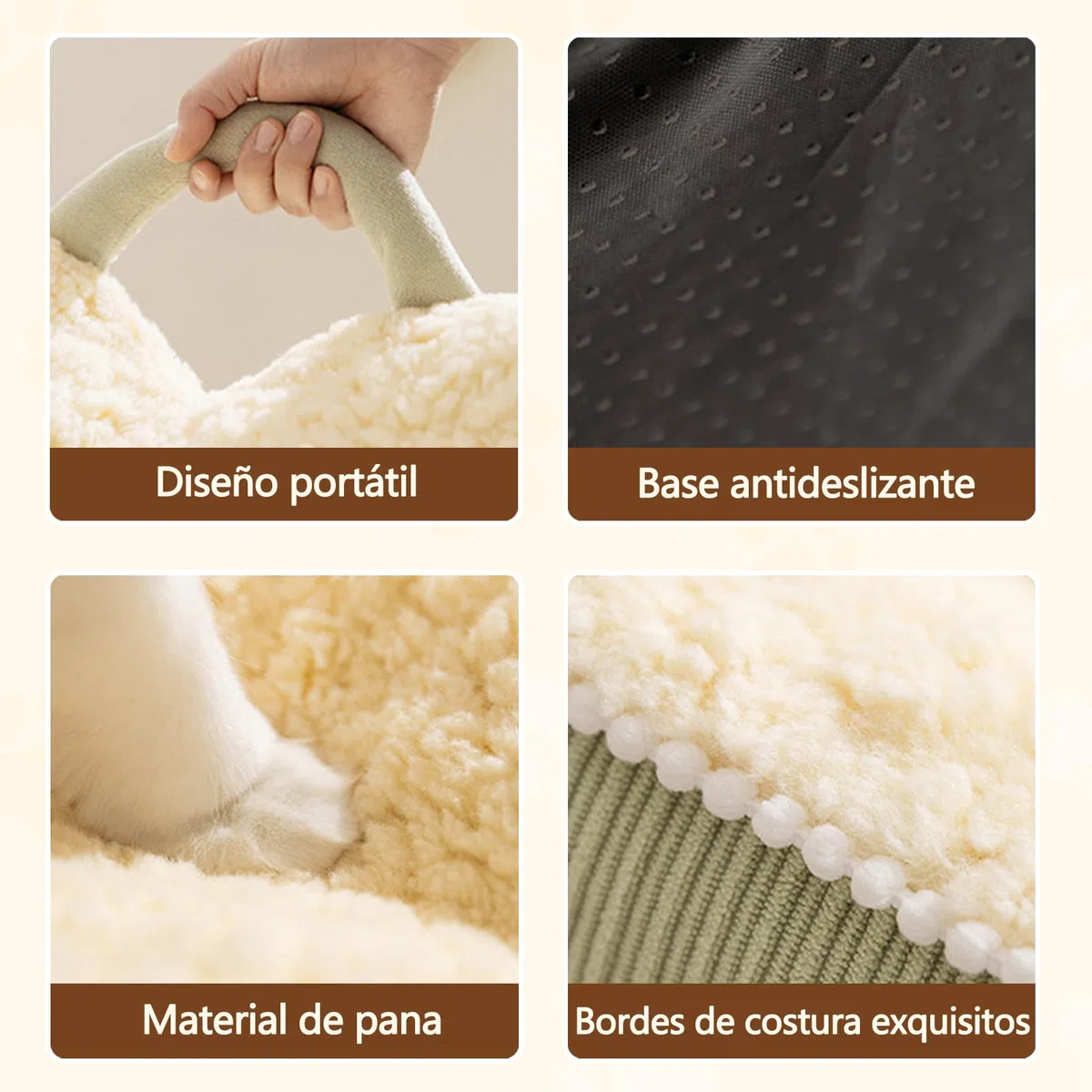 Galatée Cama Redonda Tipo Donut para Gatos, Cojín Lavable De Lujo para Perros, Sofá Mullido para Perros, Nido para Mascotas con Base Antideslizante(XL, Verde)