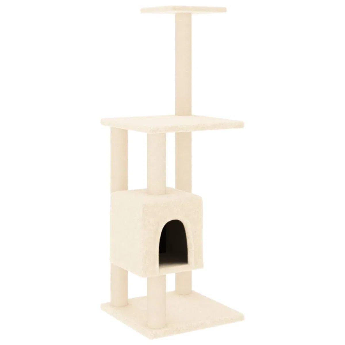 Rascador para Gatos con Postes de sisal, Arbol para Gatos, Gatos Accesorios, Arranhador para Gatos, Arbol Rascador Gatos, Crema 104 cm