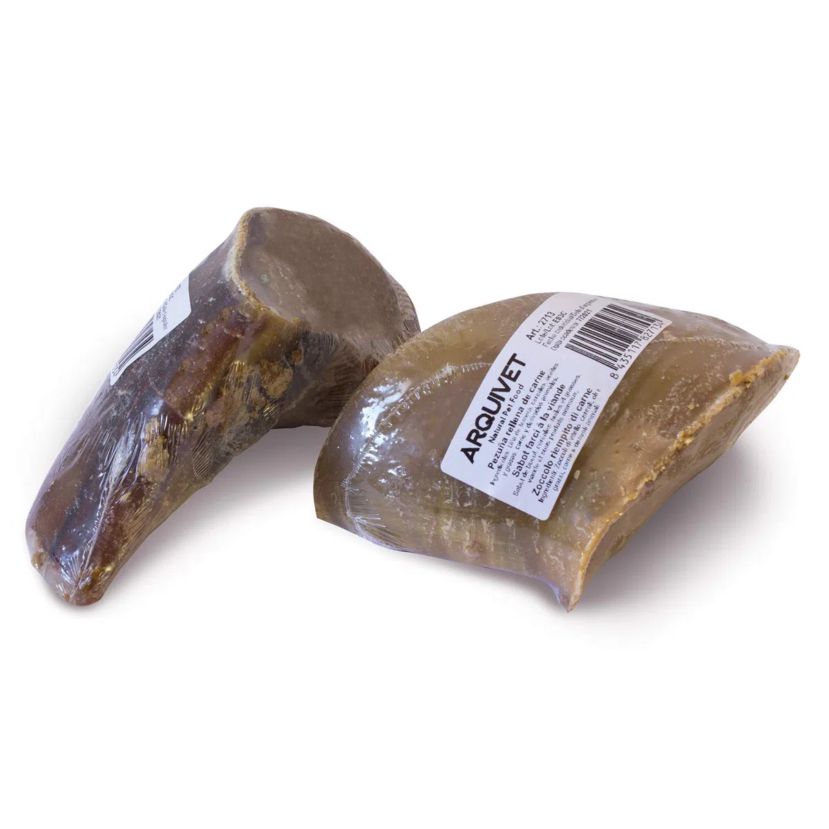 Arquivet - Pezuña de Ternera Rellena de Carne - Snack natural para perros - Caja con 20 unidades.