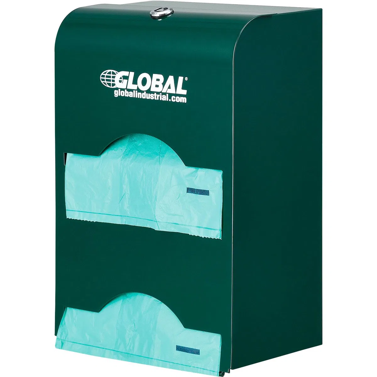 Global Industrial Bolsas de plástico para residuos de mascotas con asas, color verde, 400 bolsas/rollo
