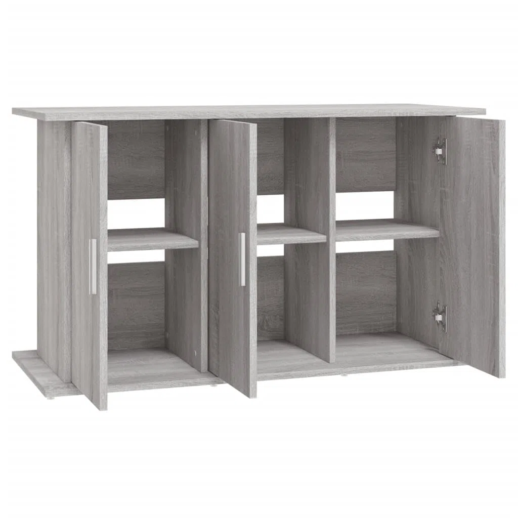 Soporte para acuario, gris Sonoma, material de madera, 101 x 41 x 58 cm, armario inferior estable con espacio para peces, accesorios y filtros, ideal para salón, dormitorio, oficina
