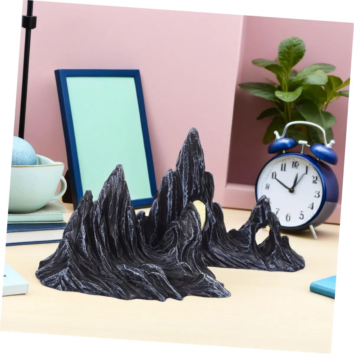 SOLUSTRE 2piezas Adornos Paisajísticos para Peceras Figuras De Montaña De Resina Artificiales Escondite para Peces Decoración De Paisaje De Colina para Acuario para Pecera De Decoracion