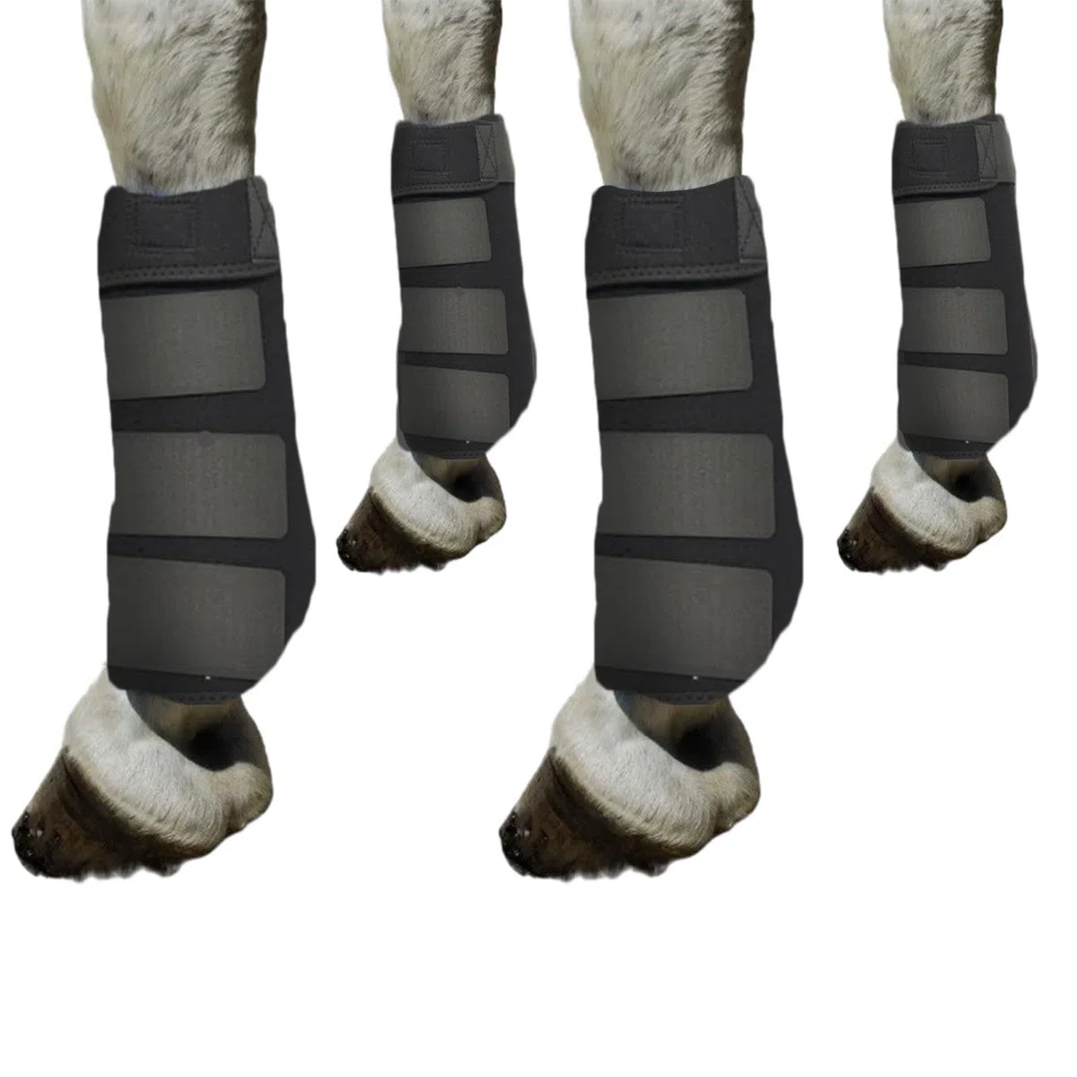 Juego de 4 Protectores para Patas de Caballo, Accesorios Ecuestres, Cubrepiernas Y Vendas para Montar Y Entrenar Al Aire Libre, Negro, s