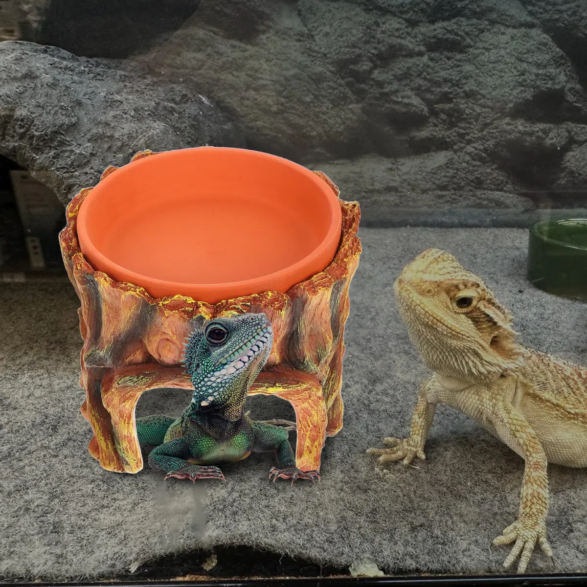 PRETYZOOM Escondite Húmedo para Reptiles de Resina para Gecko Leopardo y Lagartos, Refugio Espacioso Decorativo para Terrarios y Jardines, Accesorio Natural para Piel de Reptil, Hábitat