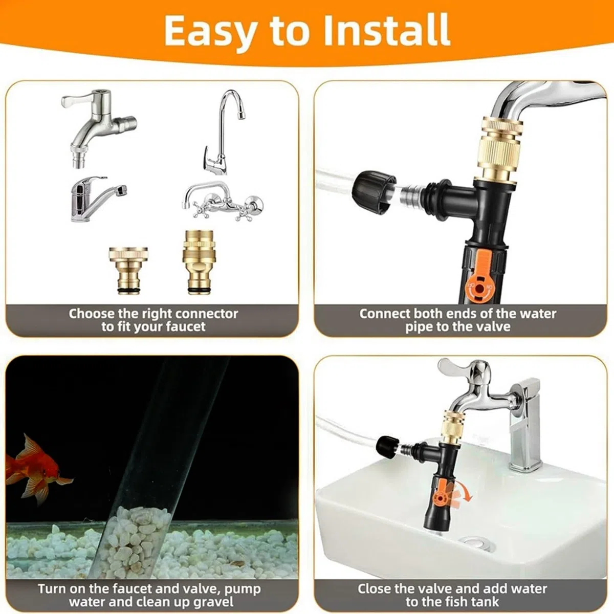 Herramientas de Limpieza de Acuarios, Aspiradora de Grava para Cambio de Agua, Sifón Universal, Bomba Rápida para Cambio de Agua.